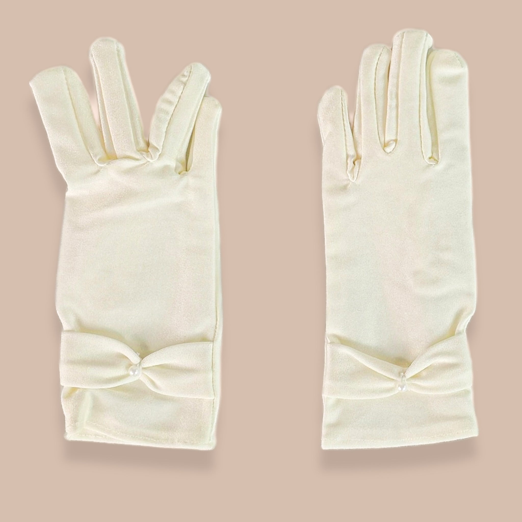 Guantes Primera Comunión Licra Moño Corto