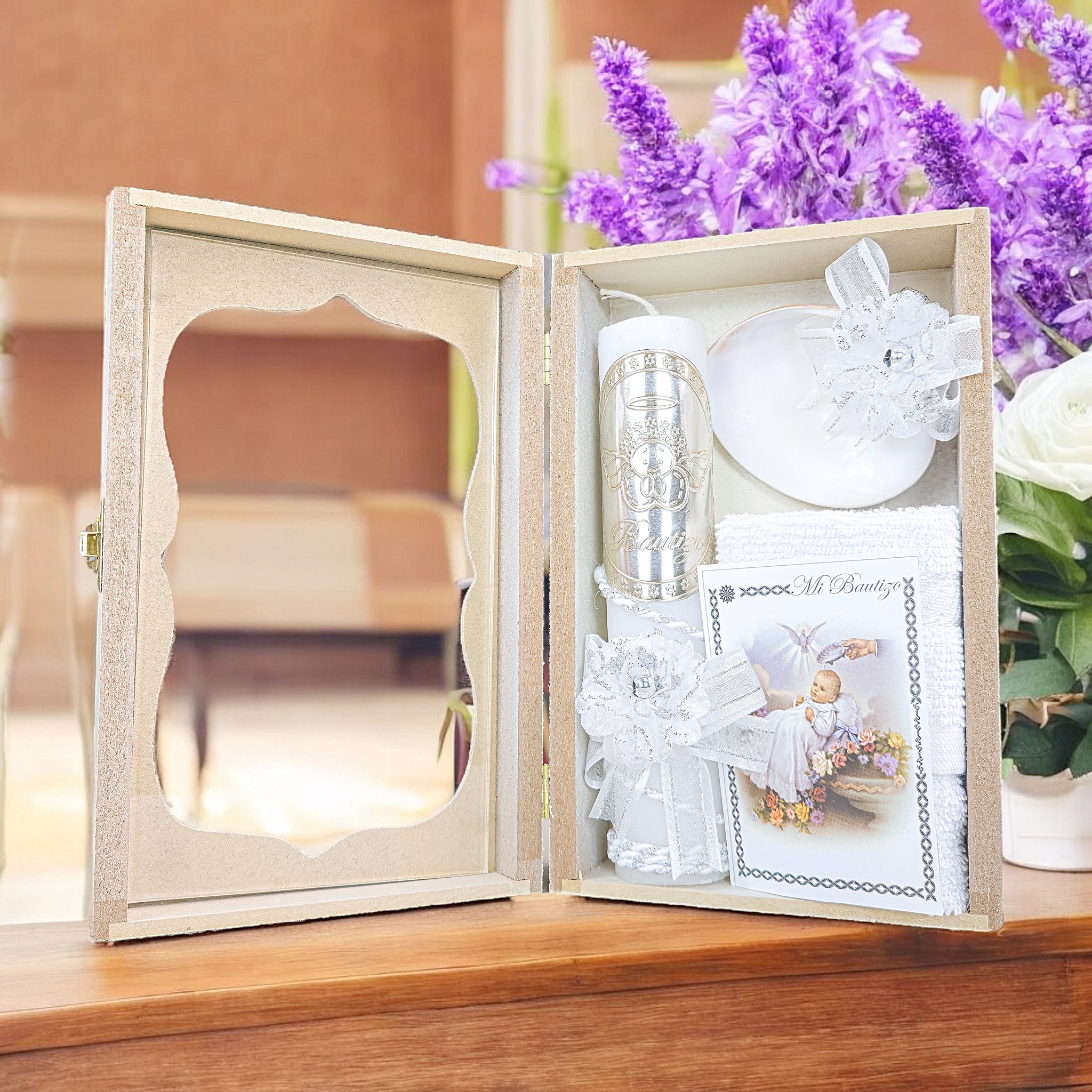 Kit de Vela Bautizo AMB-01 Madera Amarilla