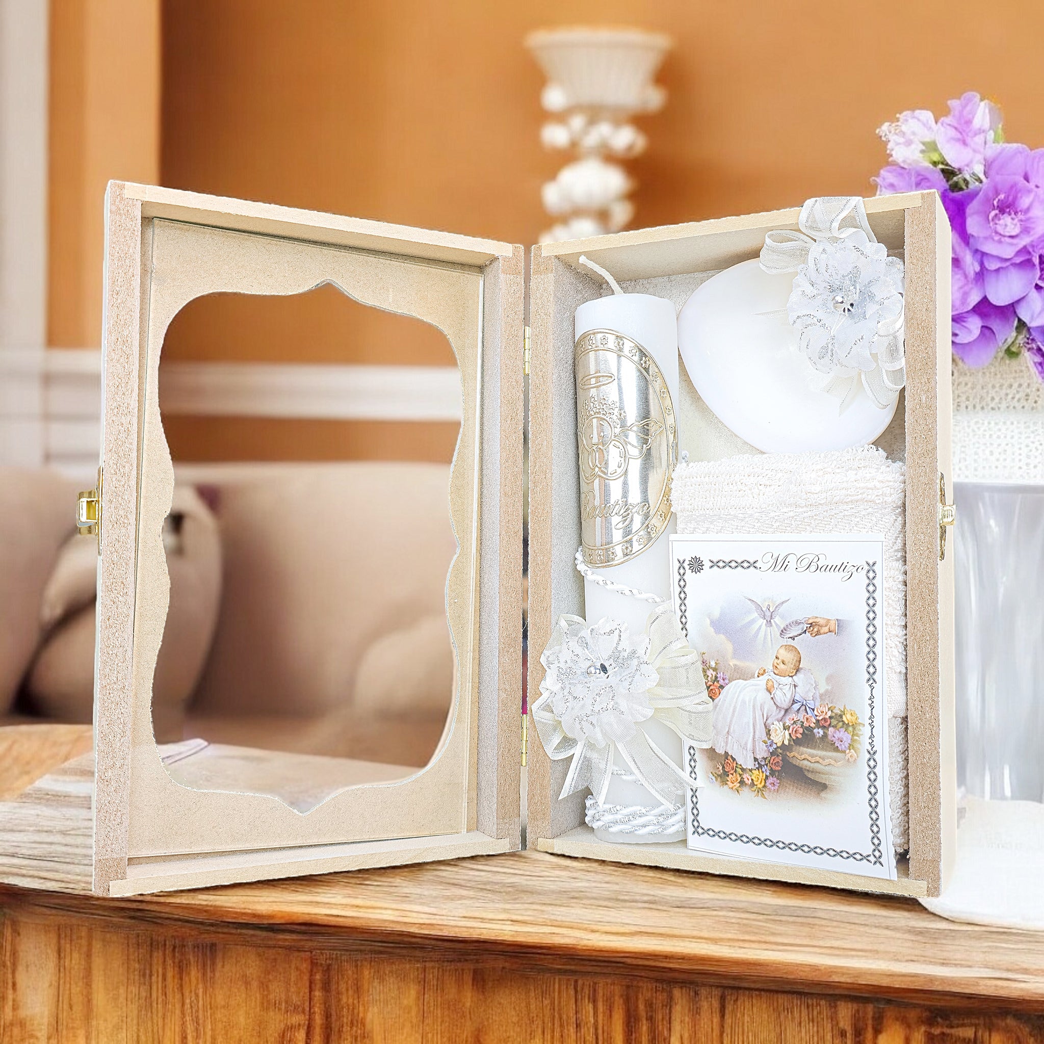 Kit de Vela Bautizo AMB-01 Madera Amarilla