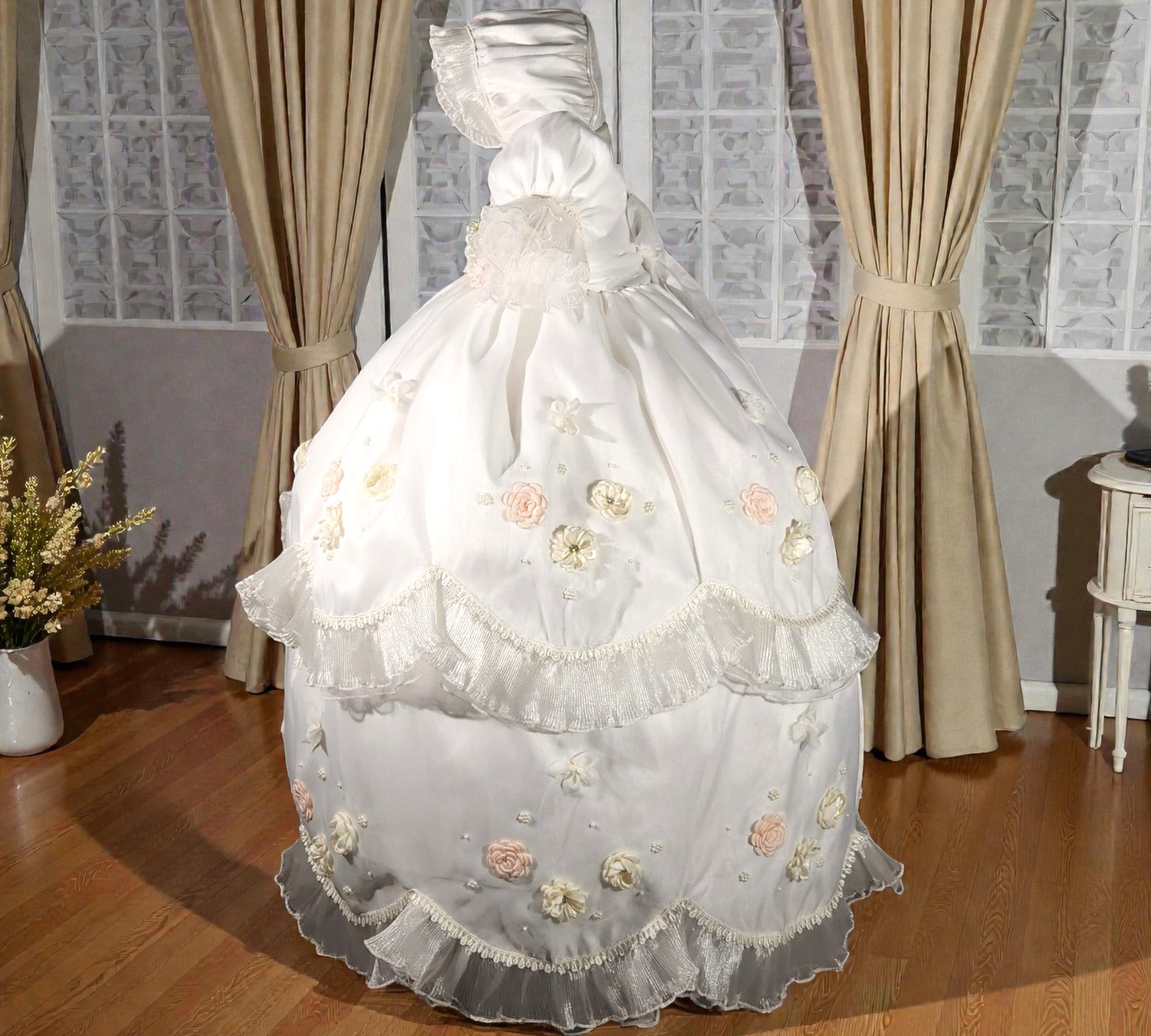 Ropón Niña Desmontable Hondas y Flores