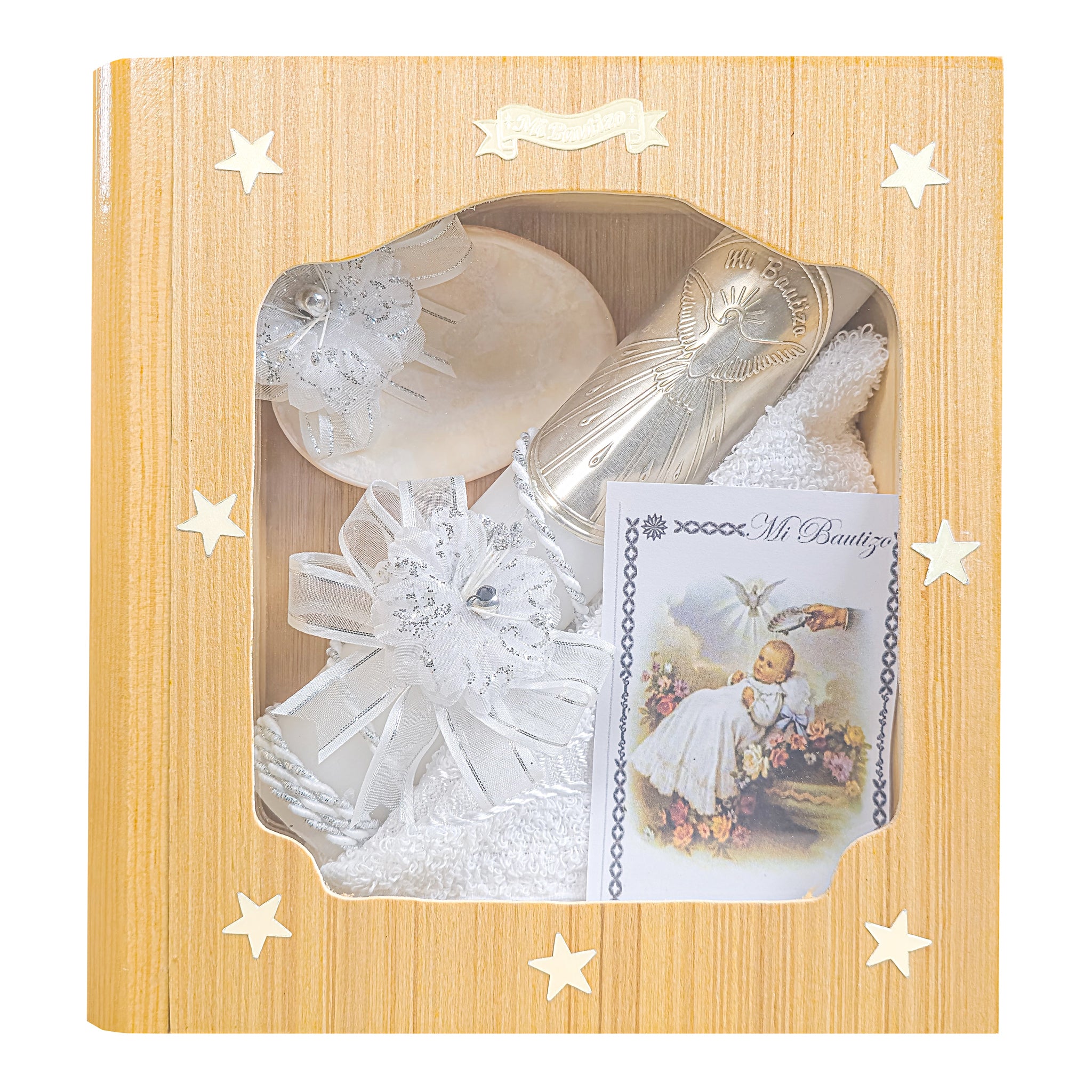 Kit de Vela Bautizo LIB-06 Madera Clara
