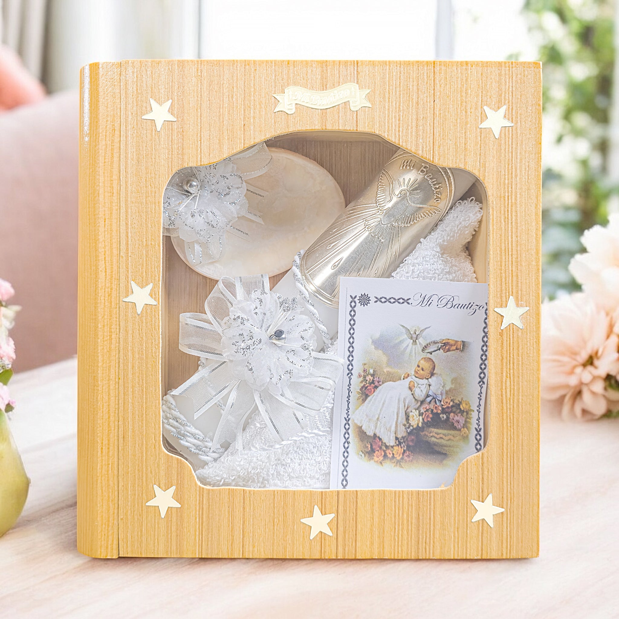 Kit de Vela Bautizo LIB-06 Madera Clara