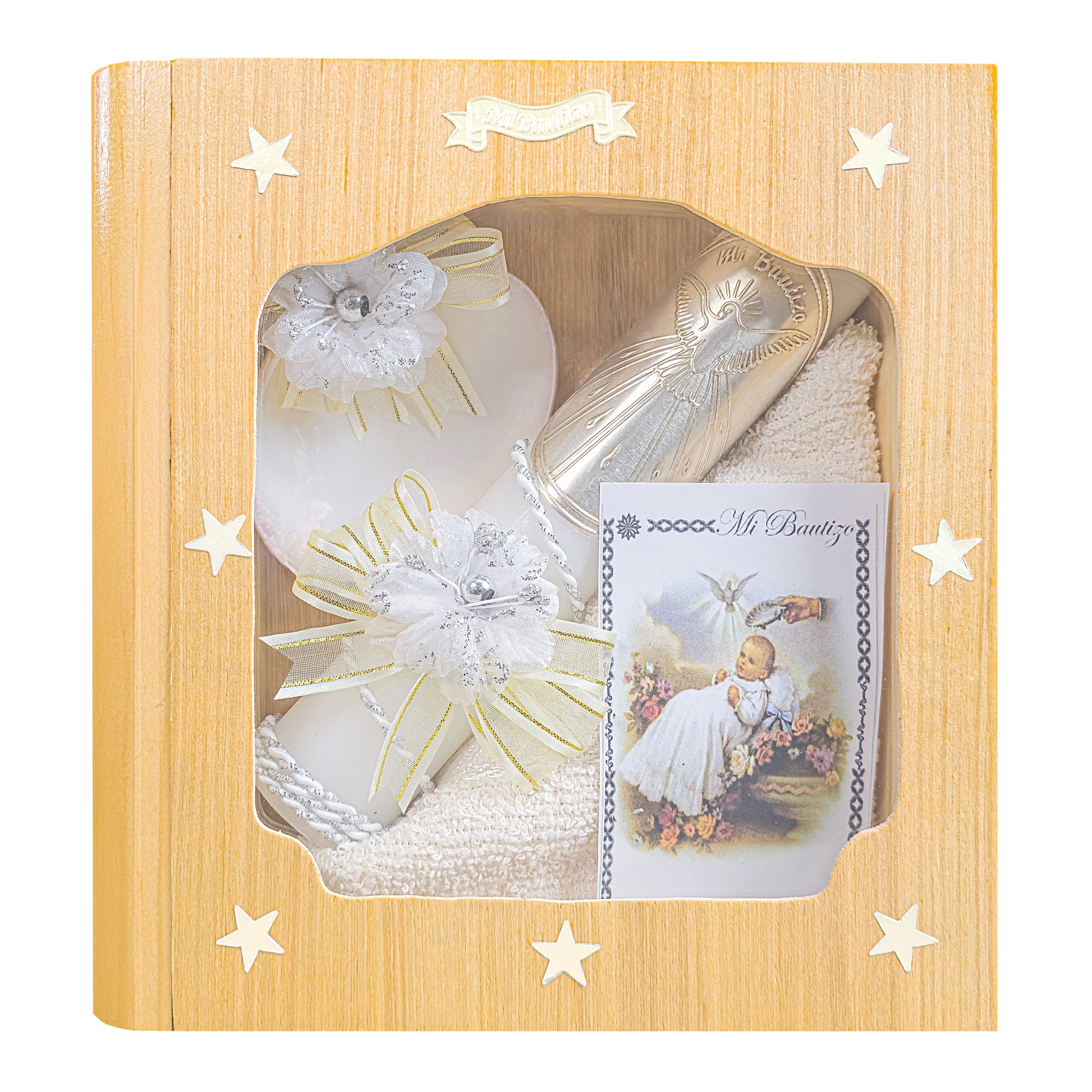 Kit de Vela Bautizo LIB-06 Madera Clara