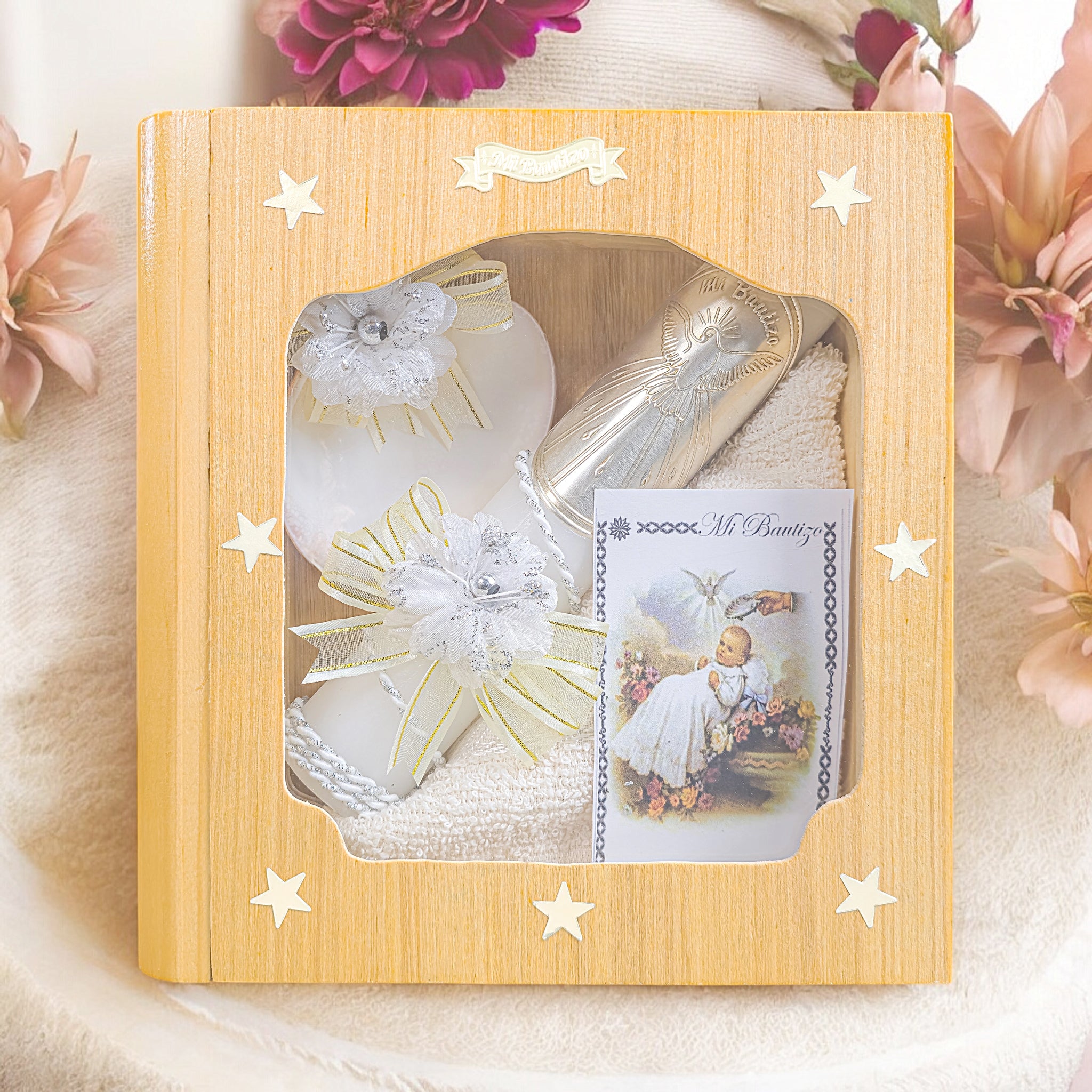 Kit de Vela Bautizo LIB-06 Madera Clara