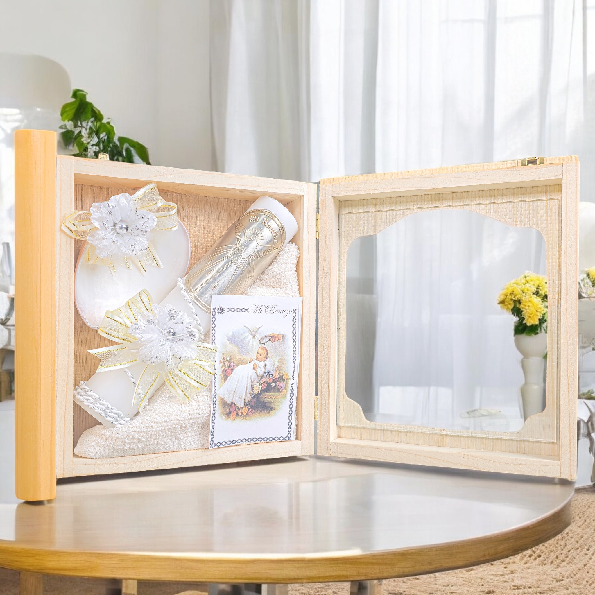 Kit de Vela Bautizo LIB-06 Madera Clara