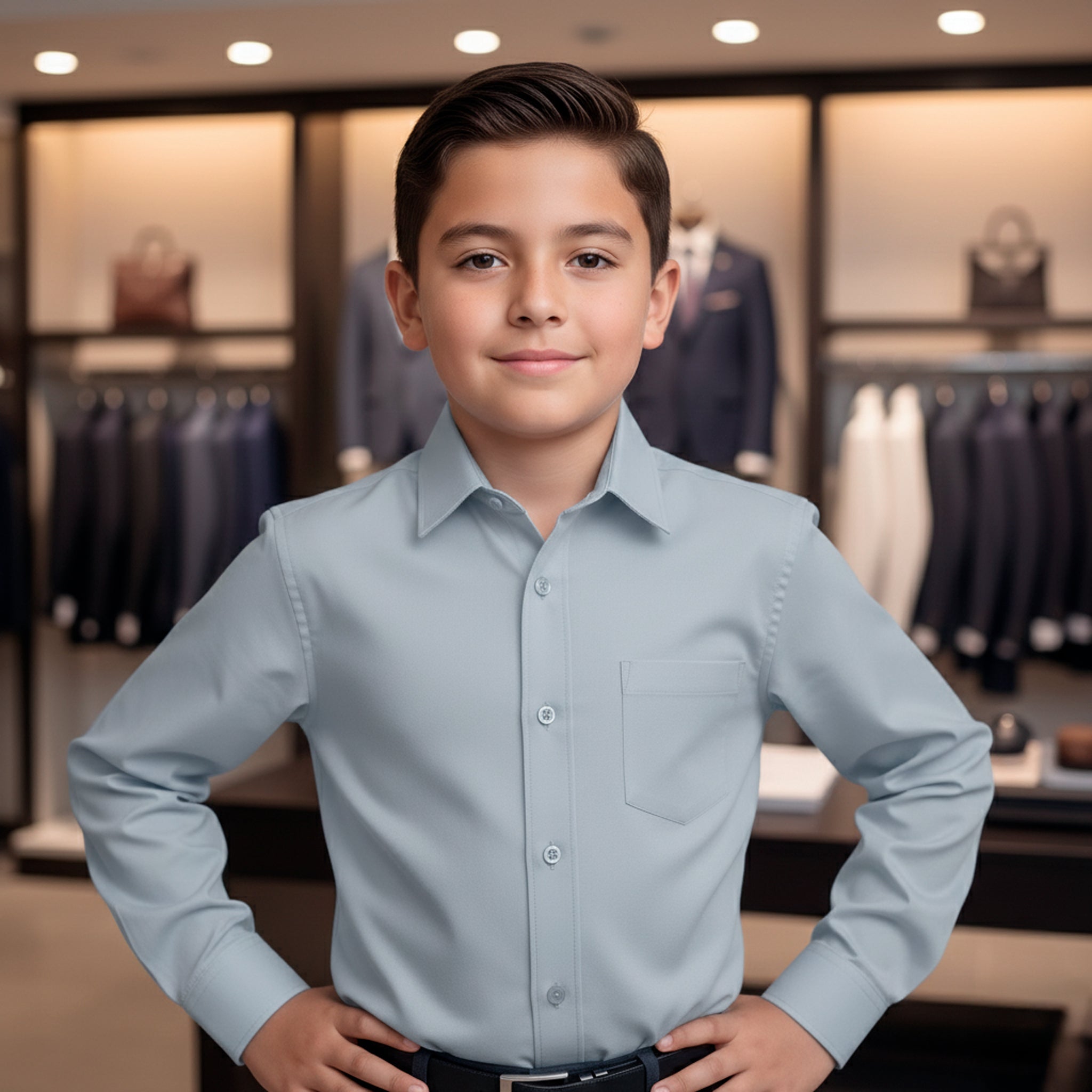 Camisa Manga Larga Gris Perla