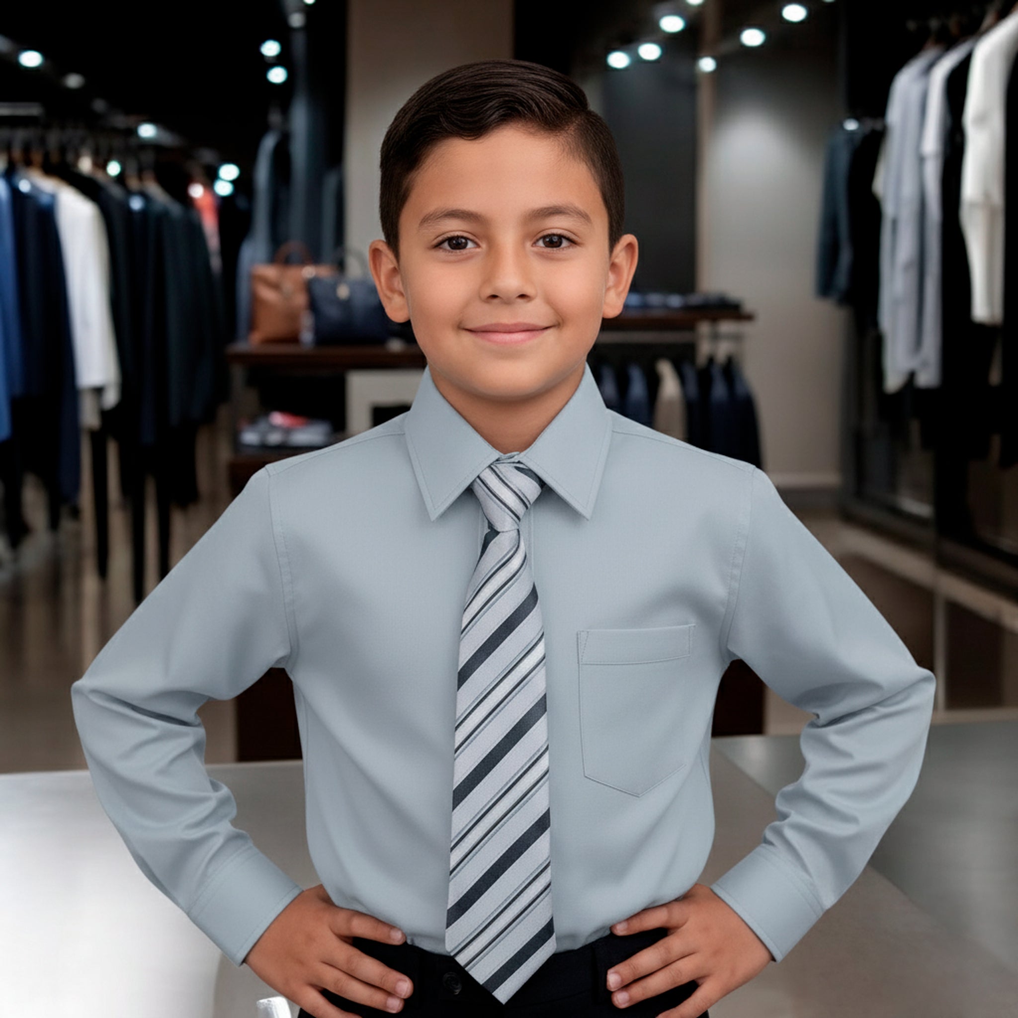 Camisa Manga Larga Gris Perla