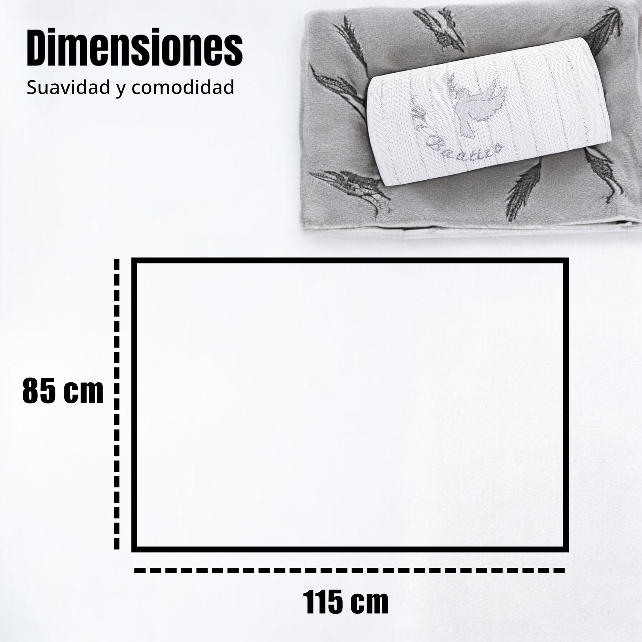 Cobija Bautizo Lineal Forrada y Bordado A90