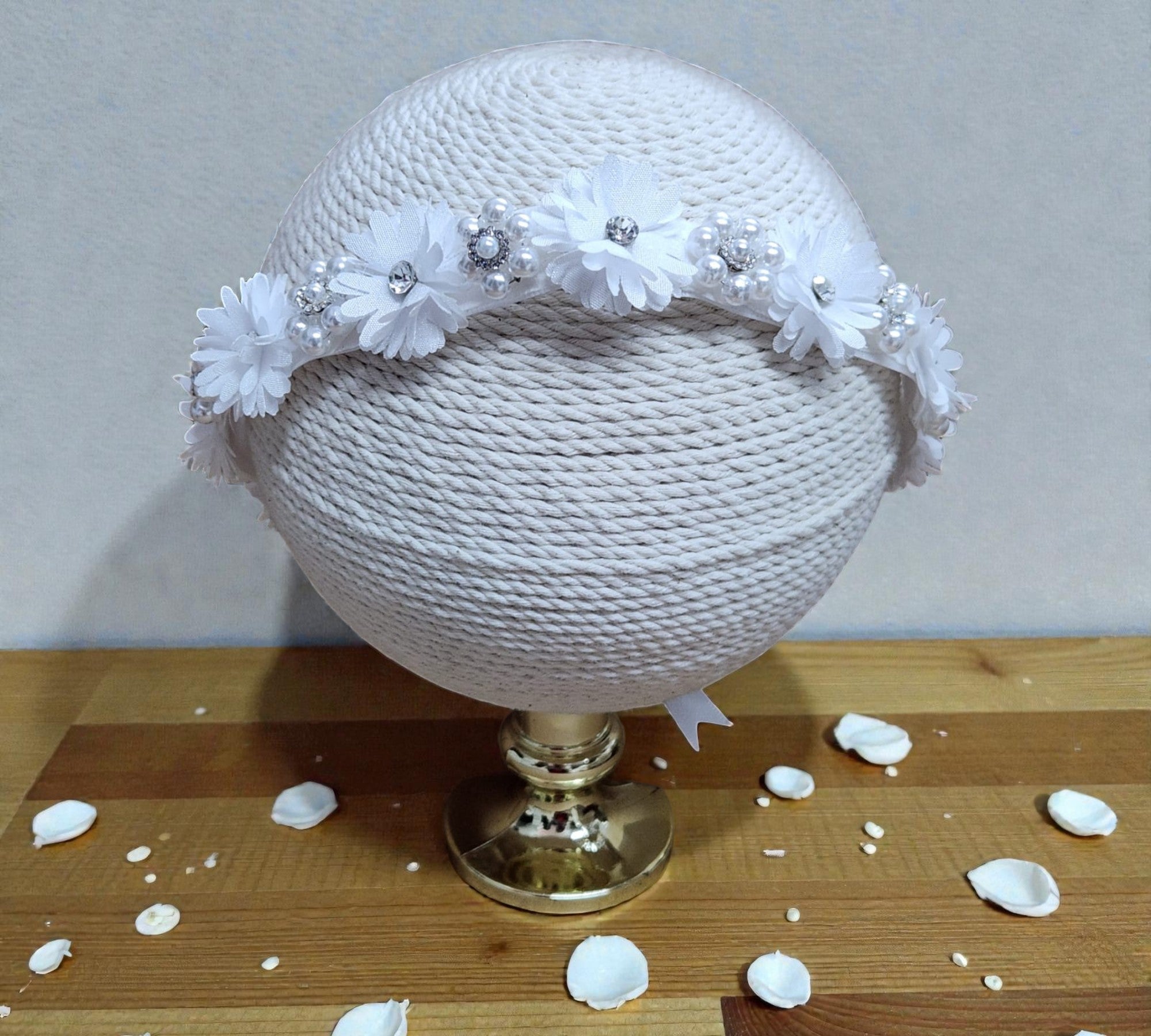 Corona Primera Comunion Flores Perla