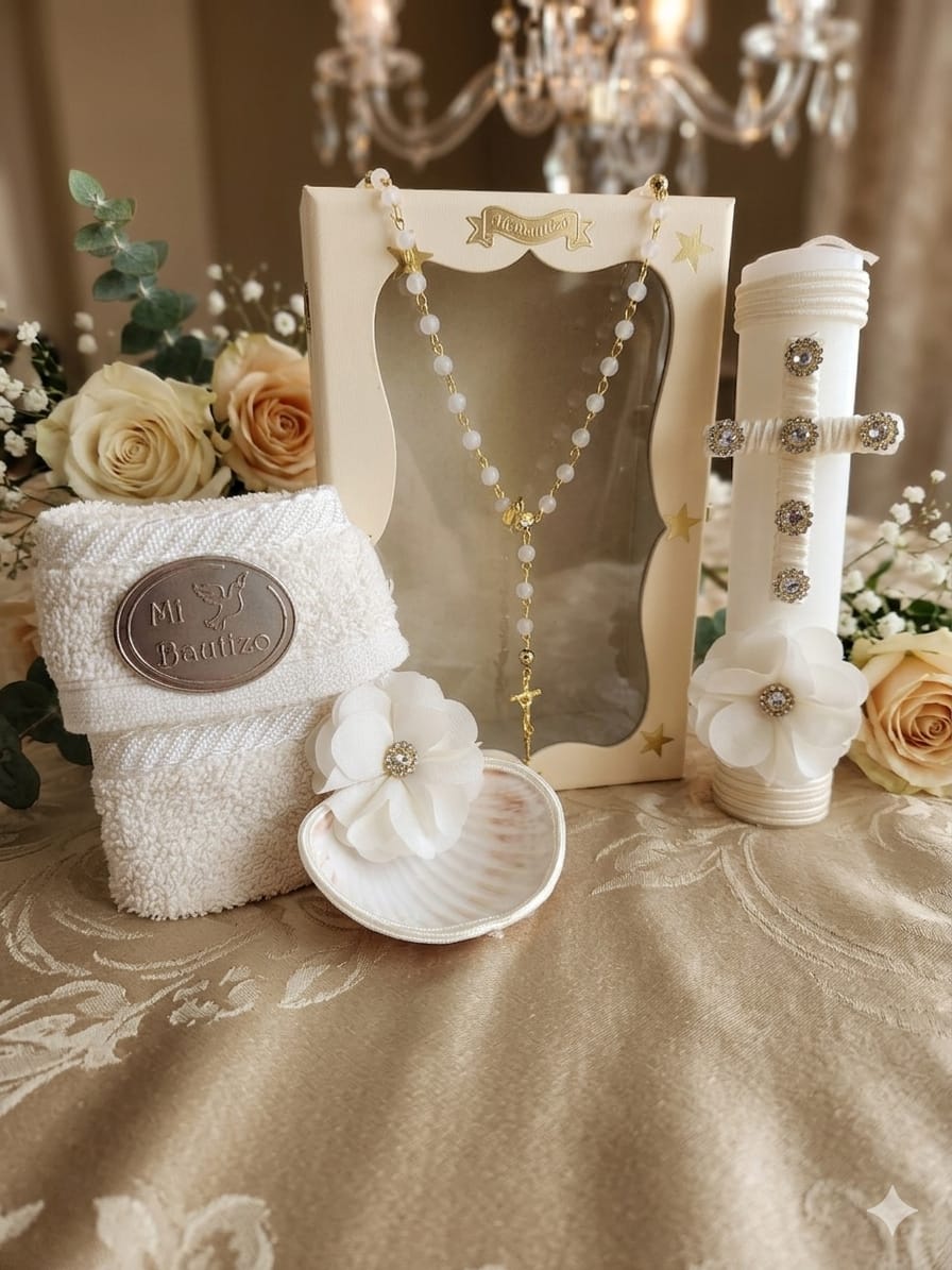 Kit de Vela Bautizo-MB-Cruz-Madera Amarilla