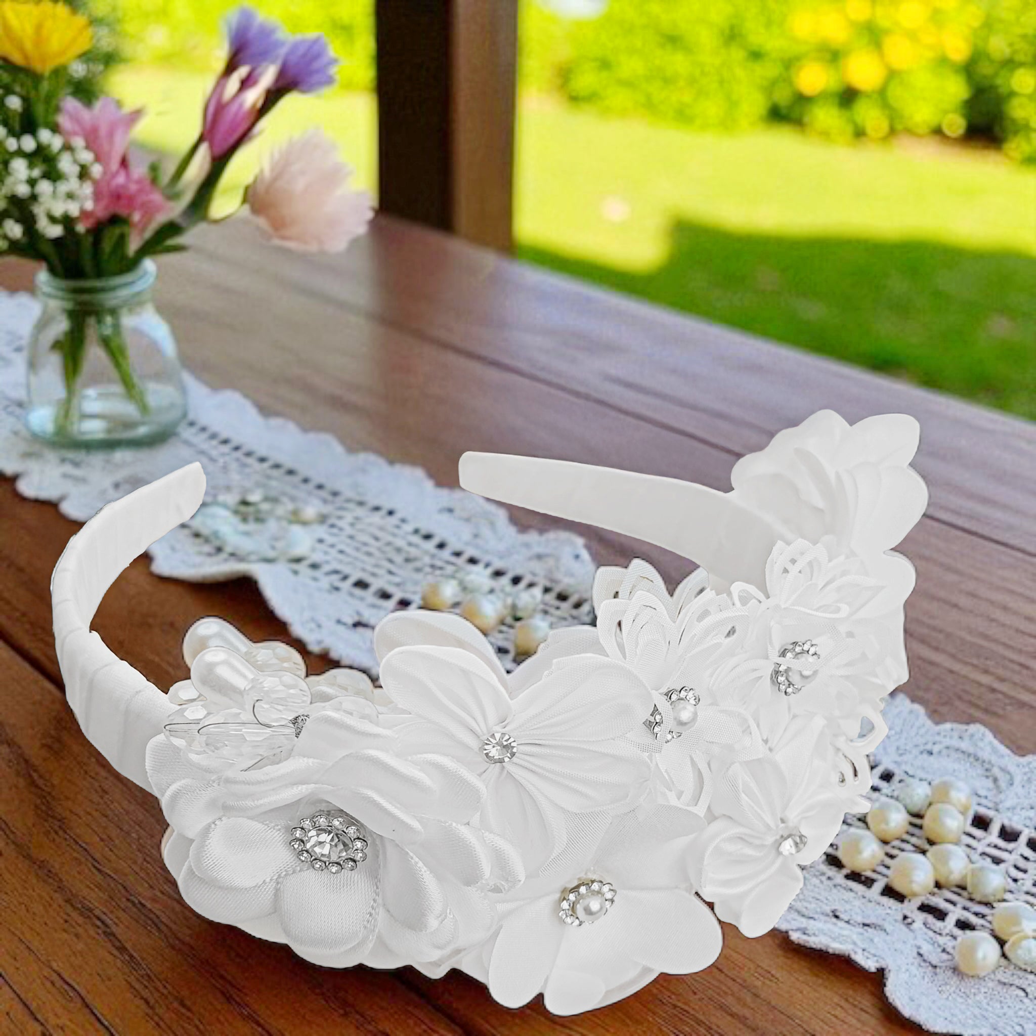 Diadema Bautizo Flores #102