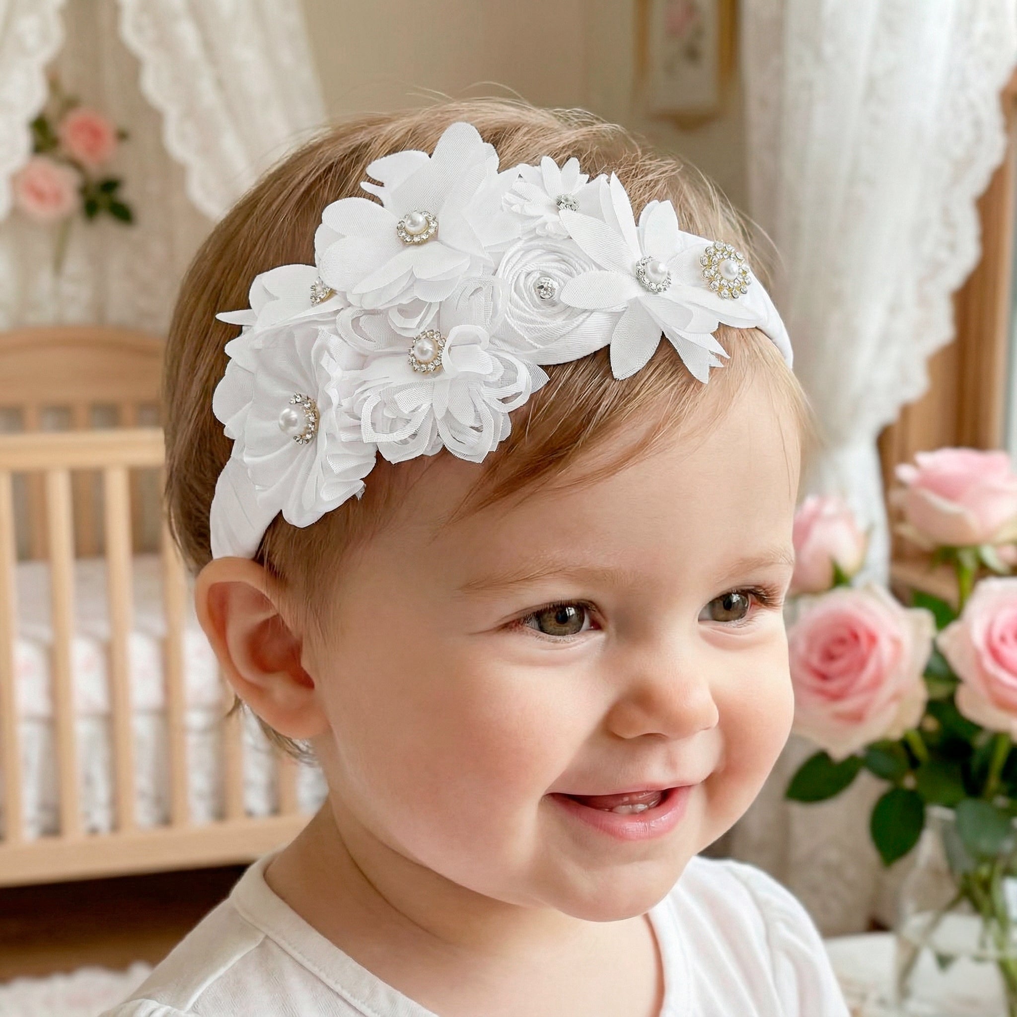 Diadema Bautizo Flores #104