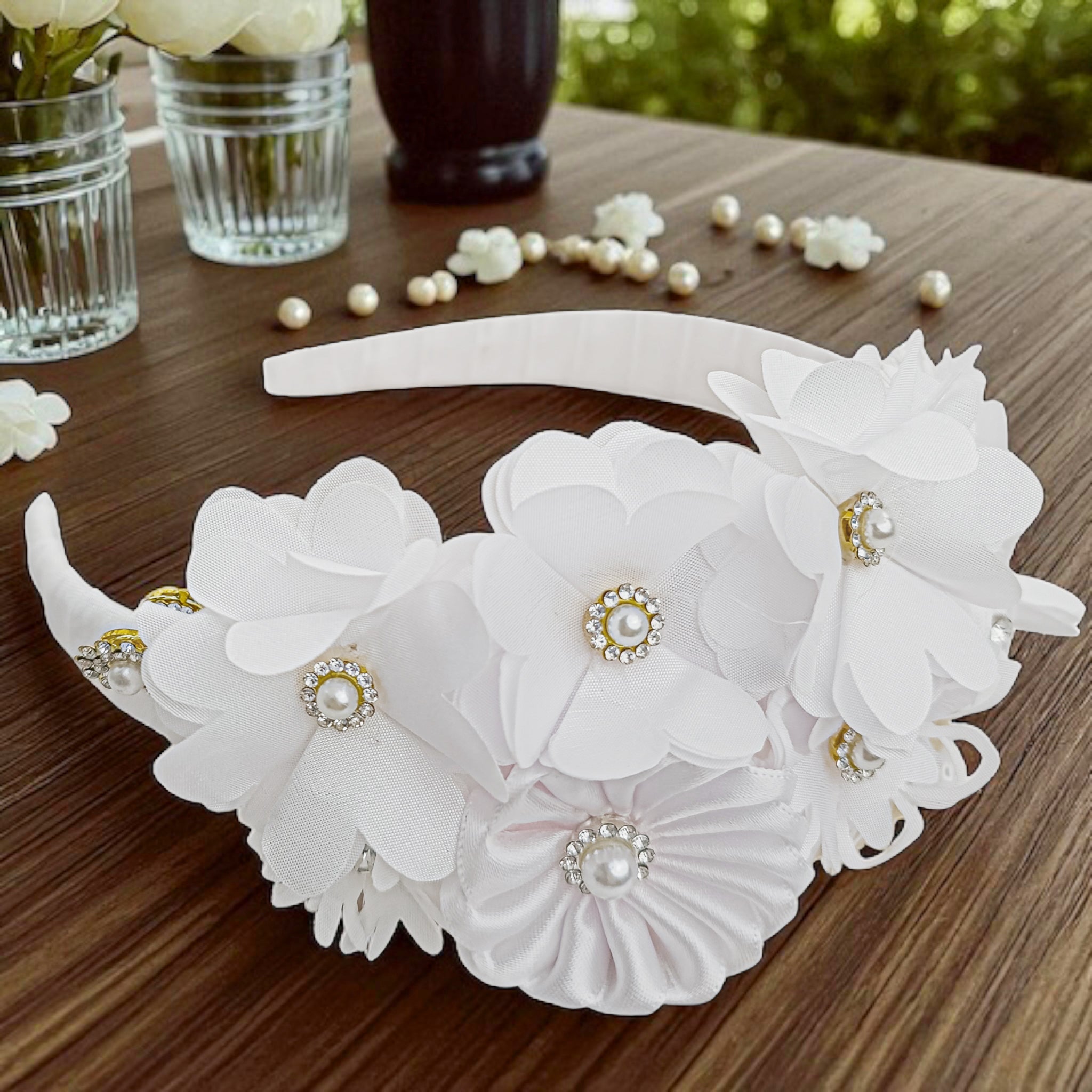 Diadema Bautizo Flores #104