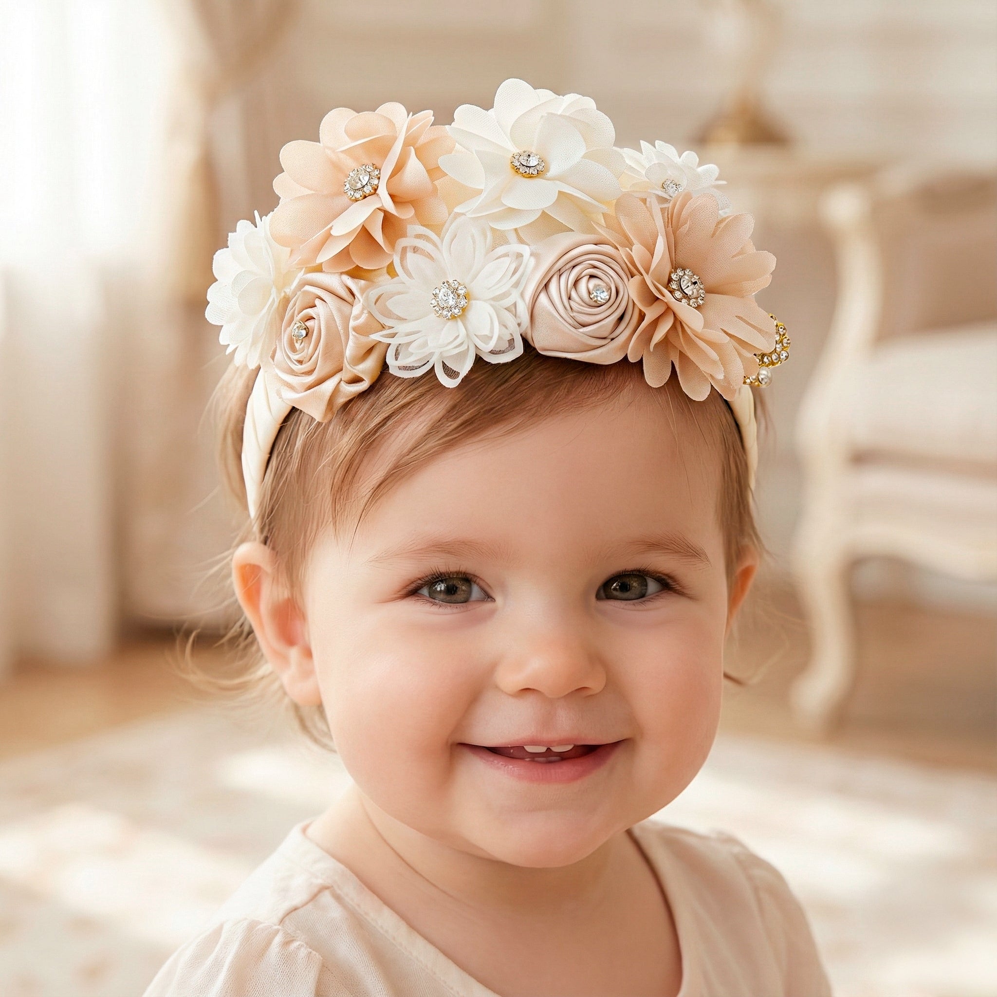 Diadema Bautizo Flores #104