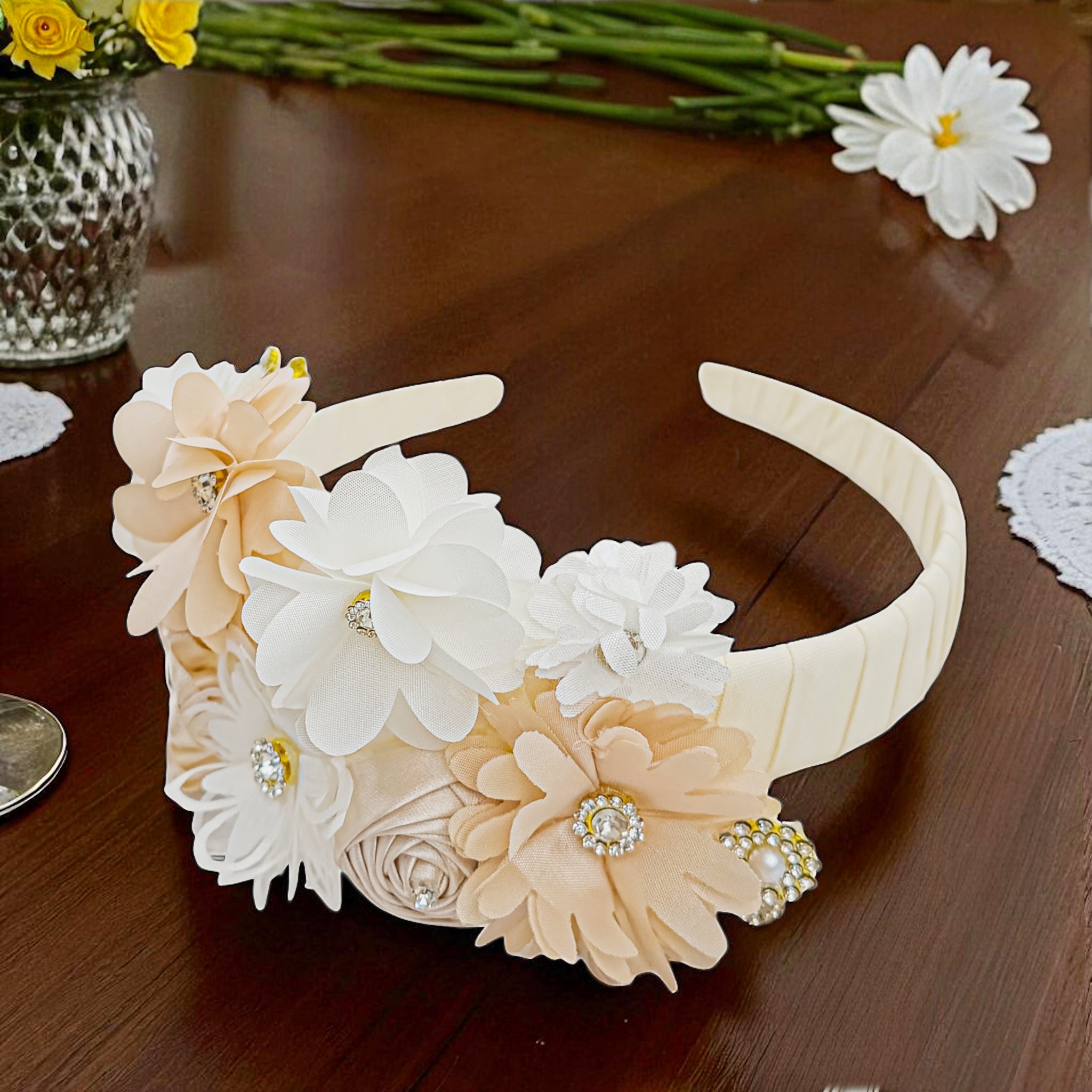 Diadema Bautizo Flores #104