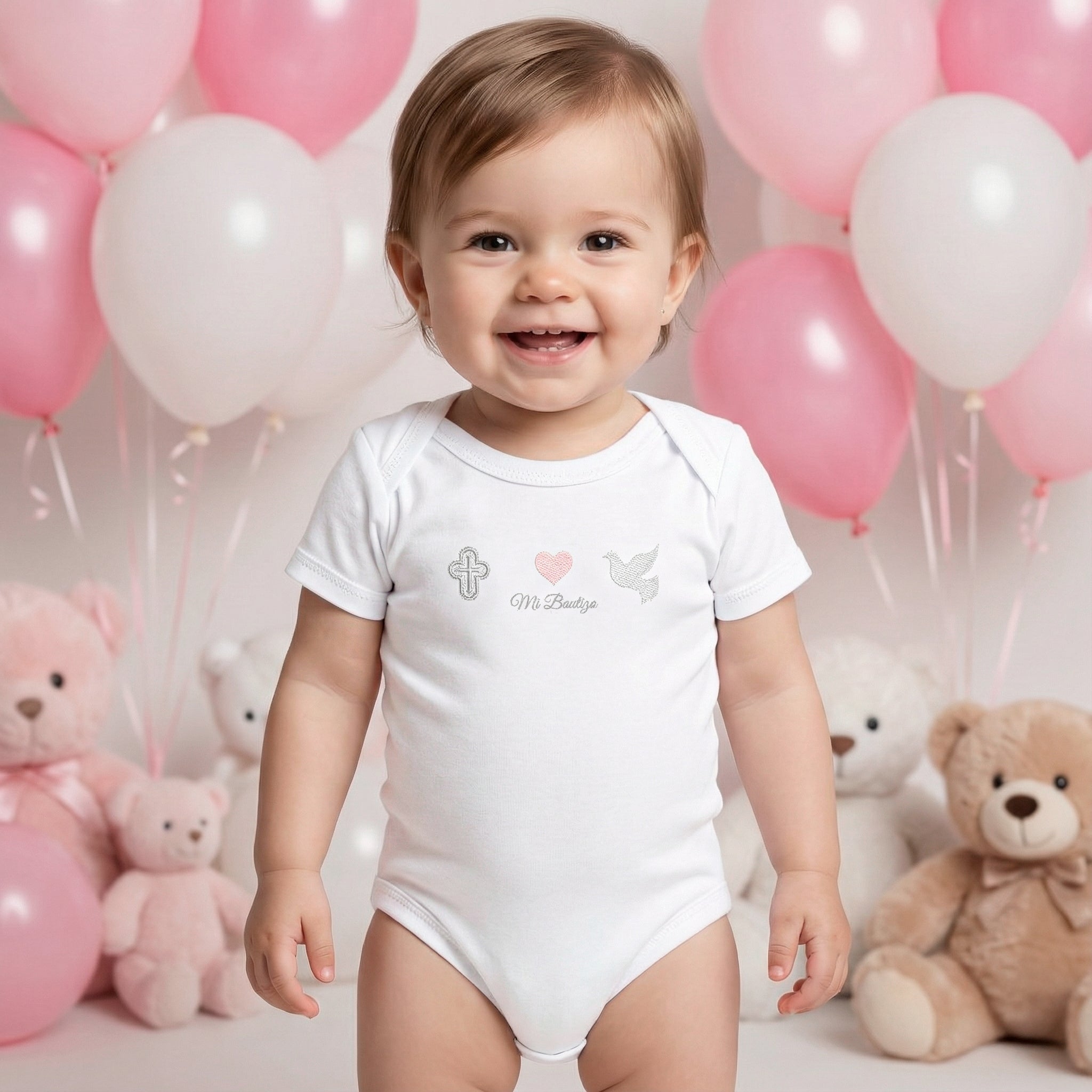 Pañalero Bautizo Niña 0193 Manga Corta