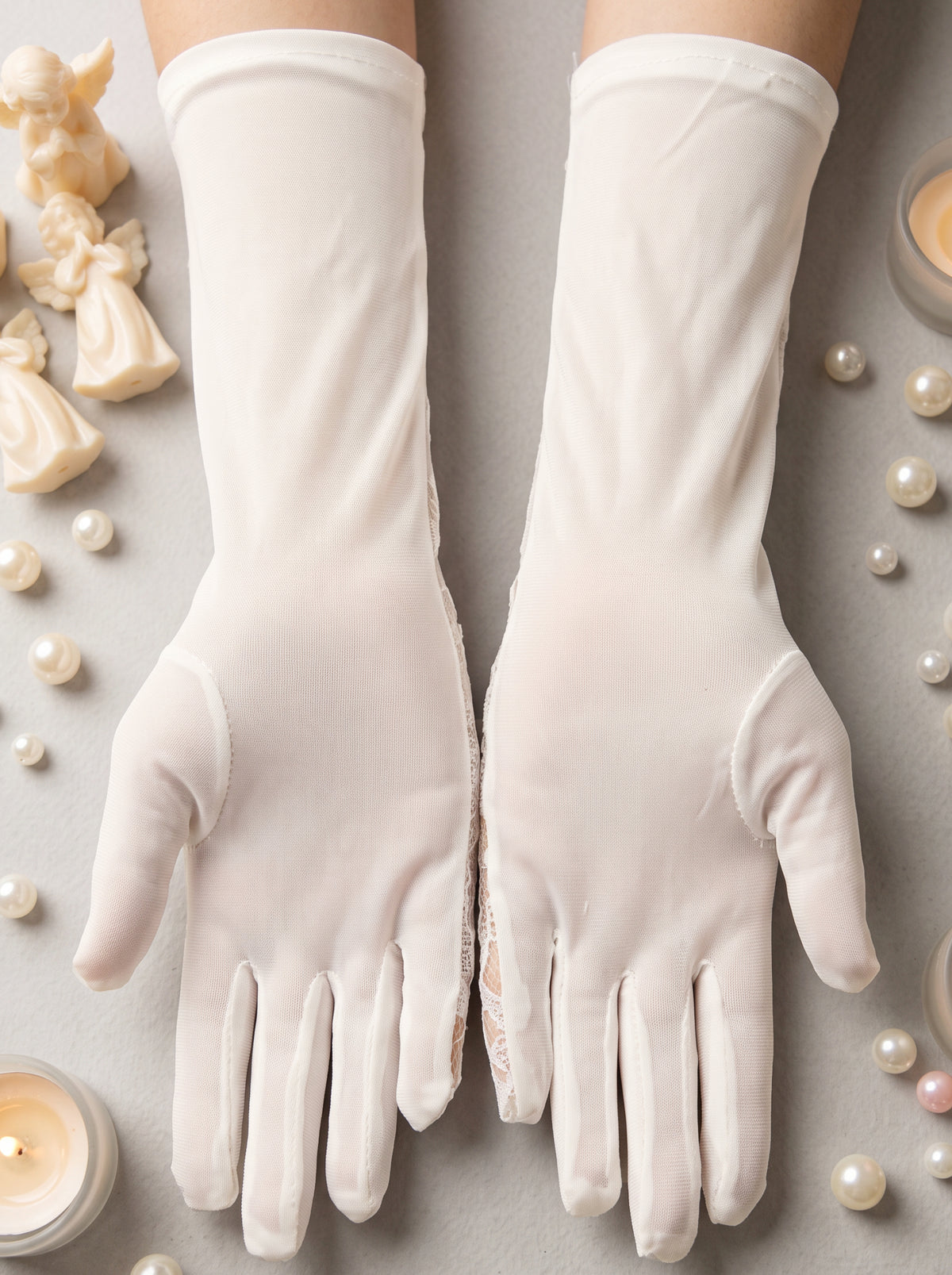 Guantes Primera Comunión Encaje 3/4