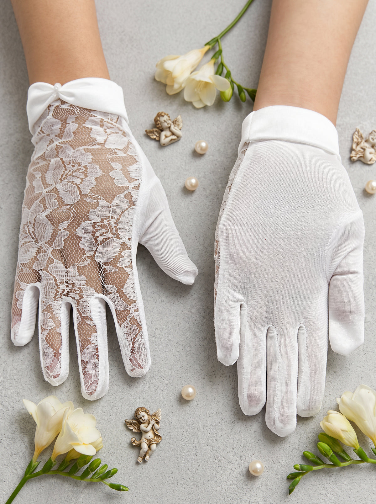 Guantes Primera Comunión Encaje Cortos