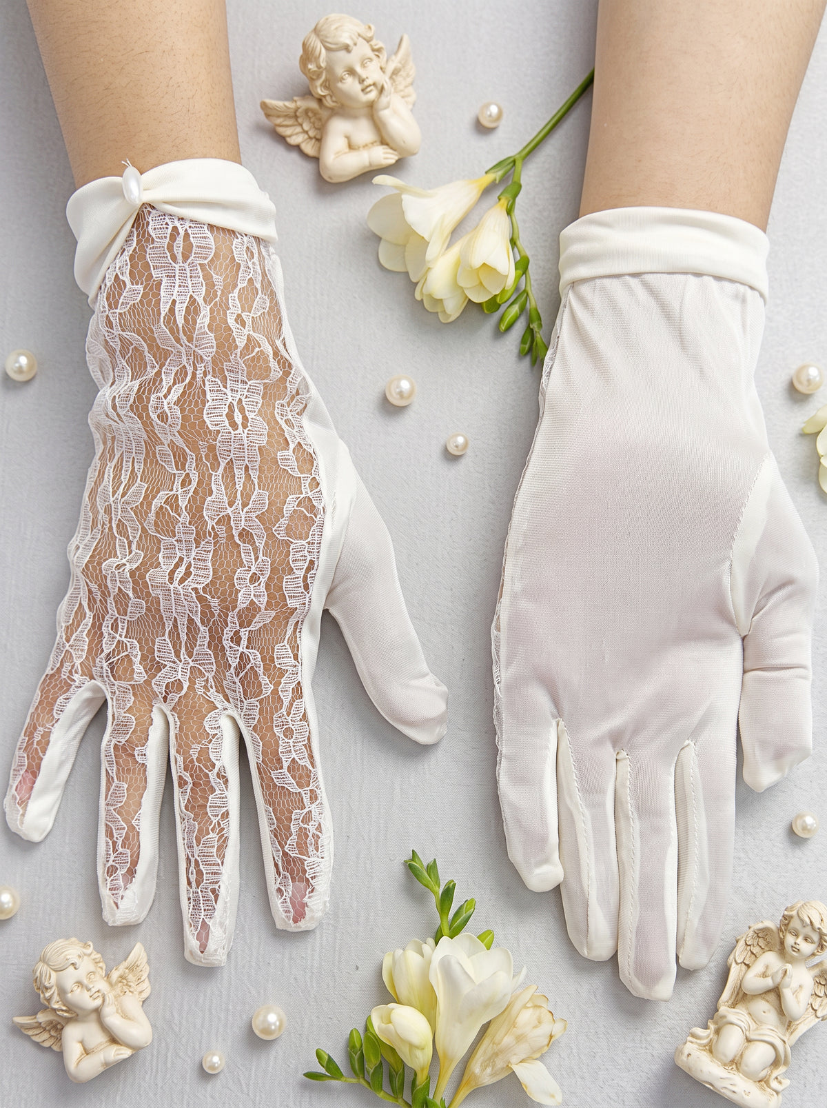 Guantes Primera Comunión Encaje Cortos
