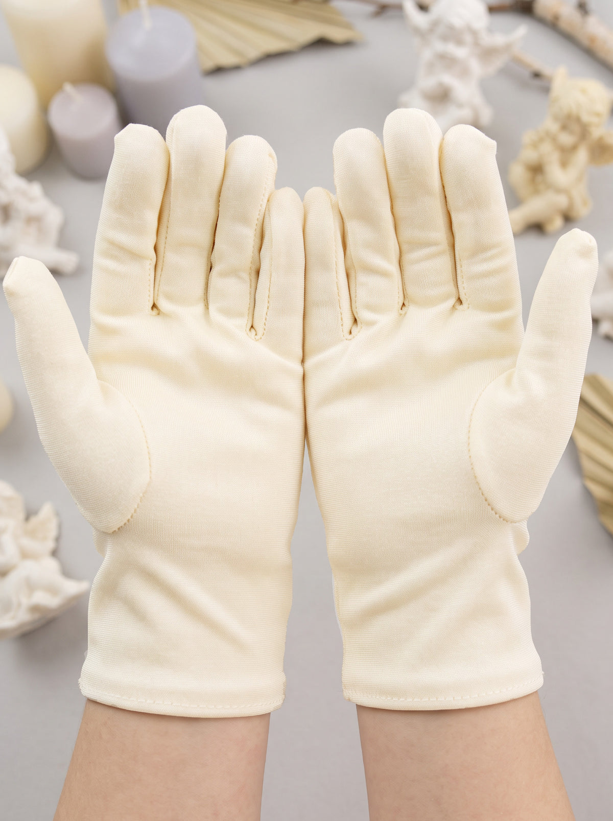 Guantes Primera Comunión Licra Liso Corto