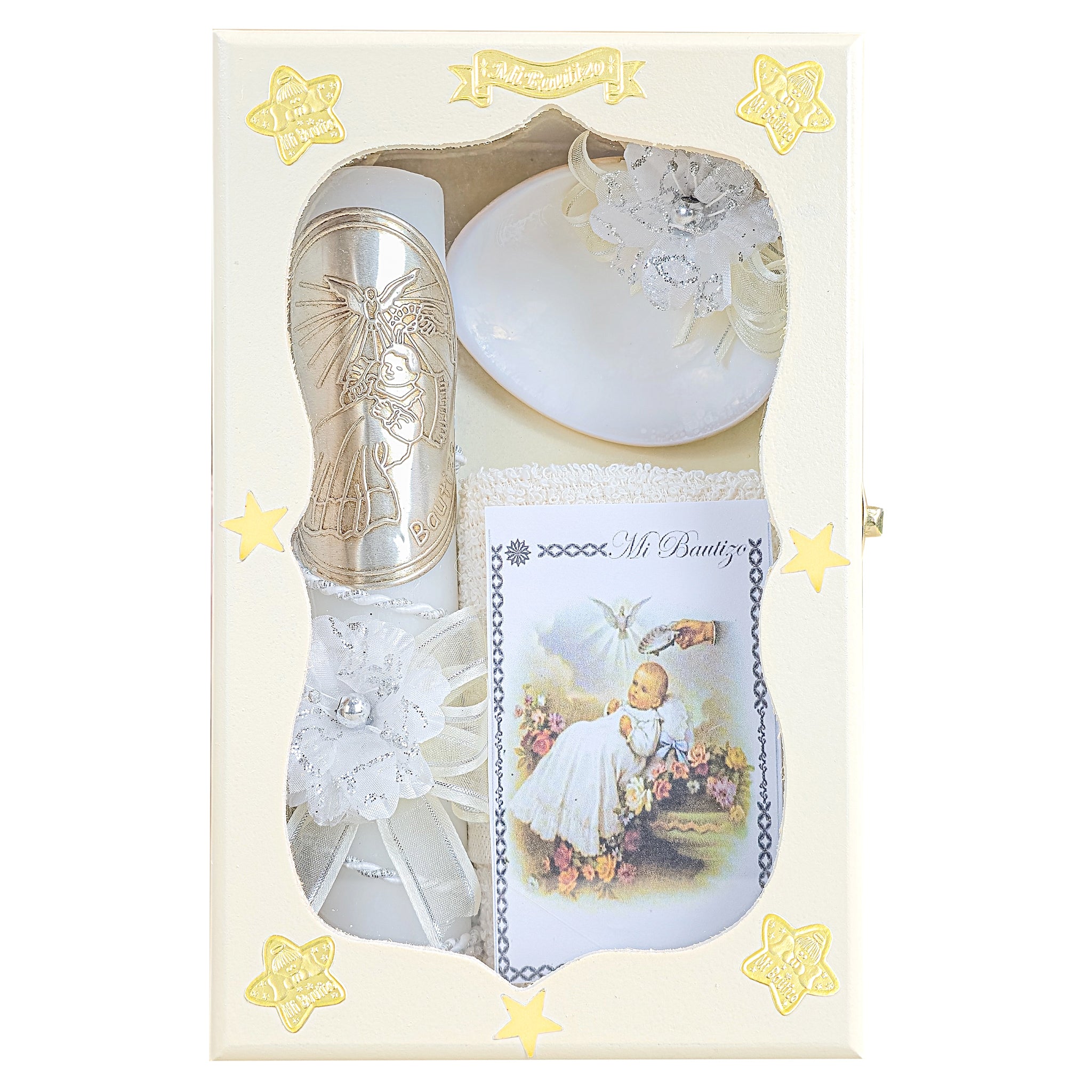 Kit de Vela Bautizo AMB-02 Madera Amarilla