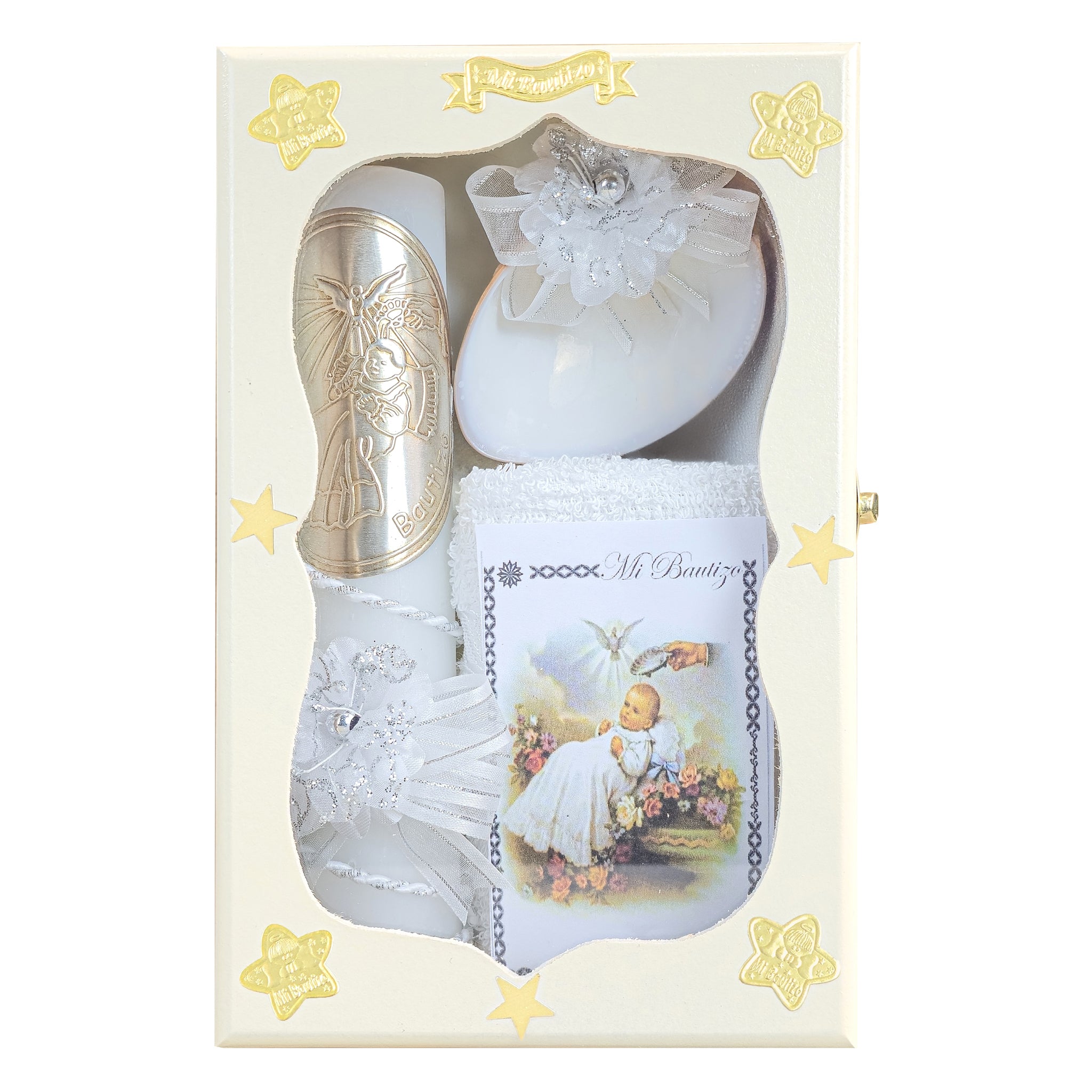 Kit de Vela Bautizo AMB-02 Madera Amarilla