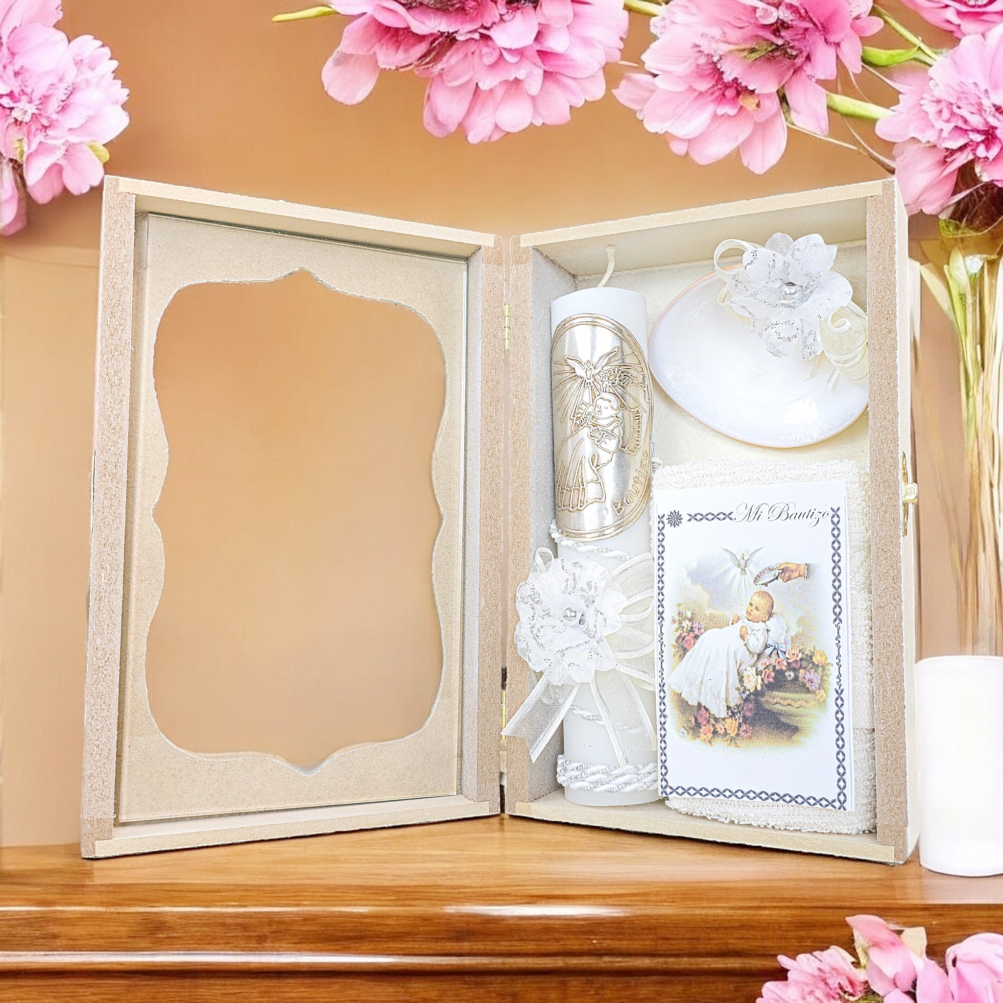 Kit de Vela Bautizo AMB-02 Madera Amarilla