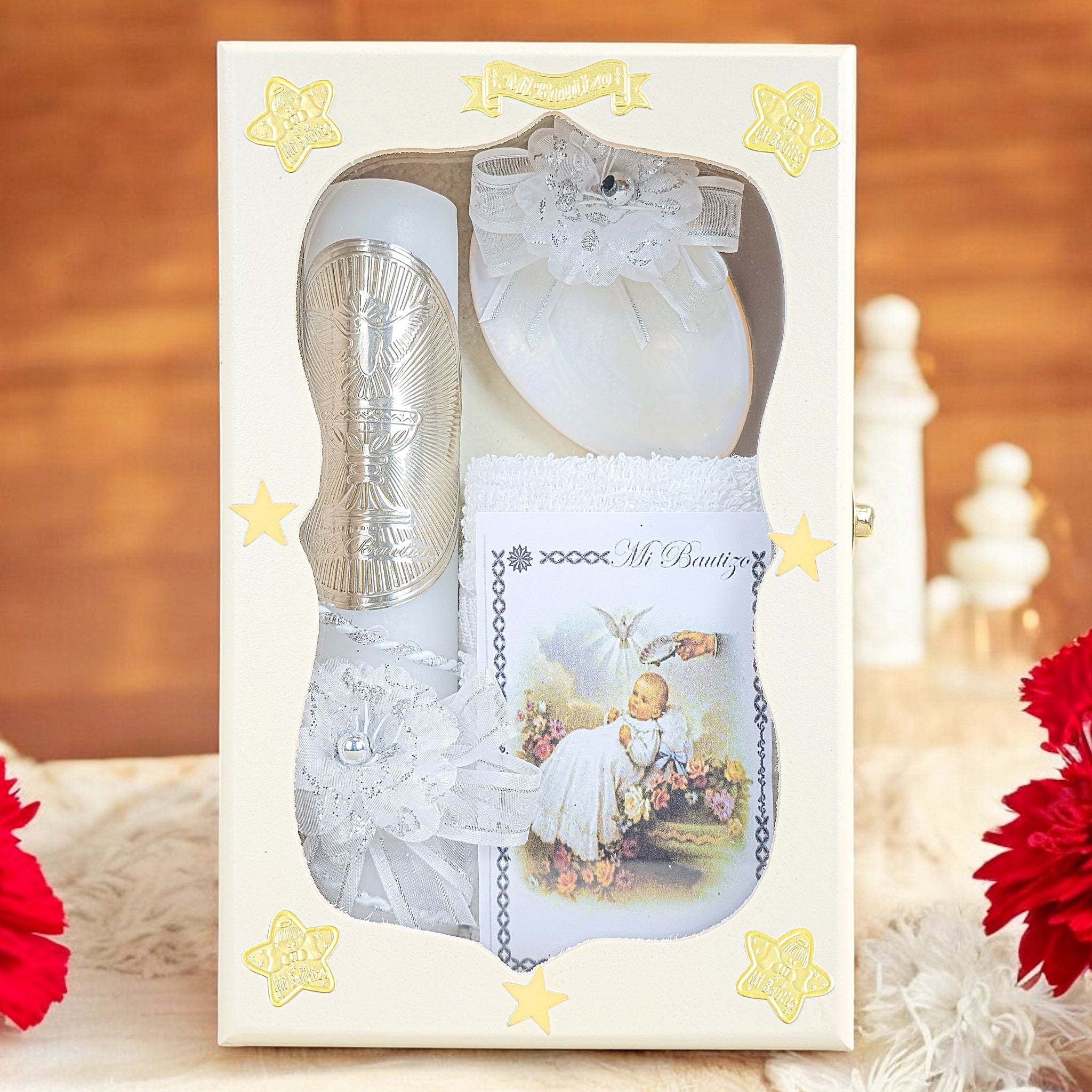 Kit de Vela Bautizo AMB-03 Madera Amarilla