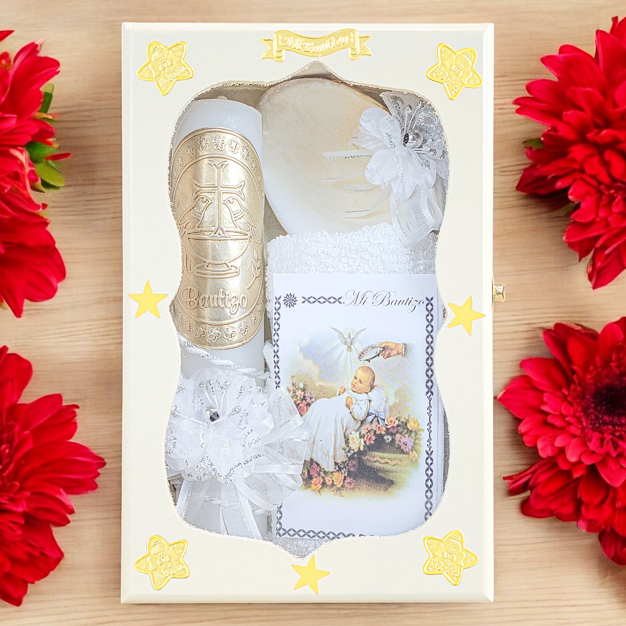 Kit de Vela Bautizo AMB-04 Madera Amarilla