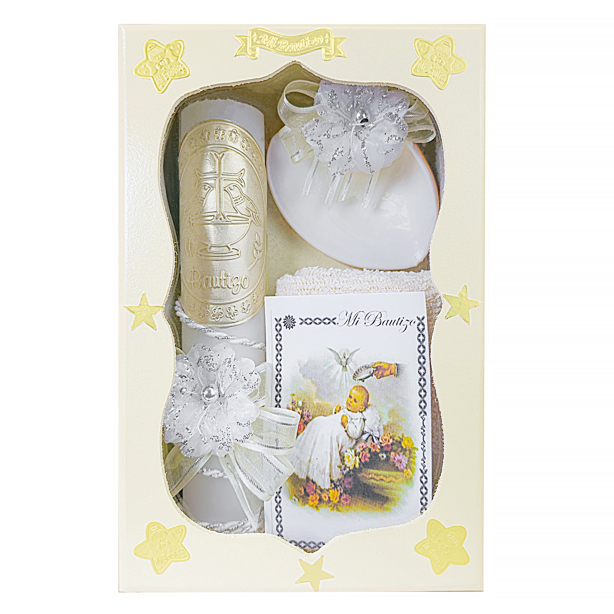 Kit de Vela Bautizo AMB-04 Madera Amarilla