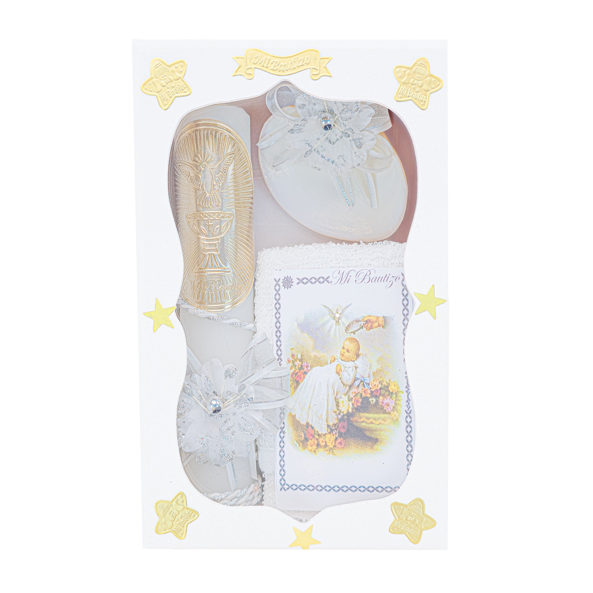 Kit de Vela Bautizo GA-02 Madera Blanca