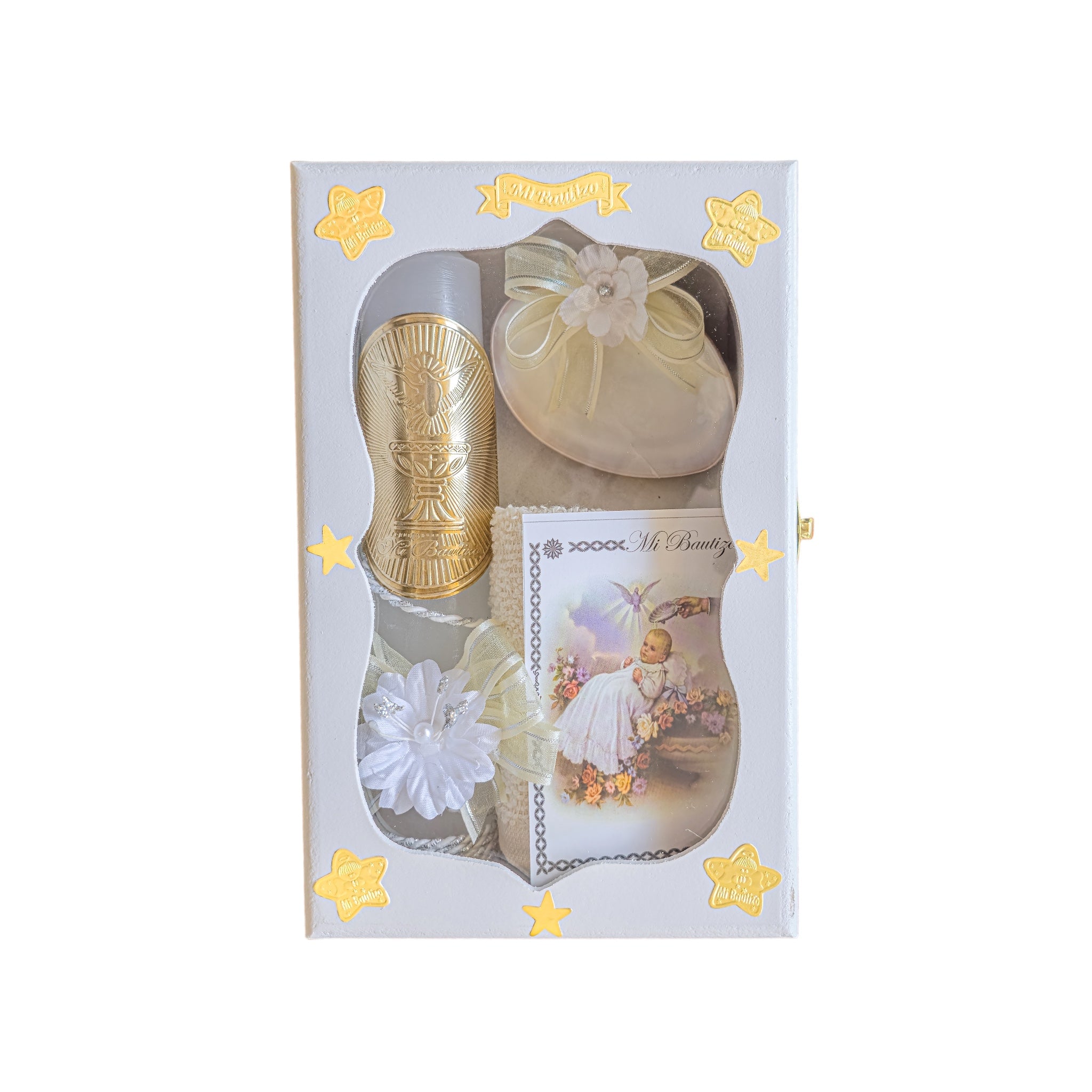 Kit de Vela Bautizo GA-02 Madera Blanca