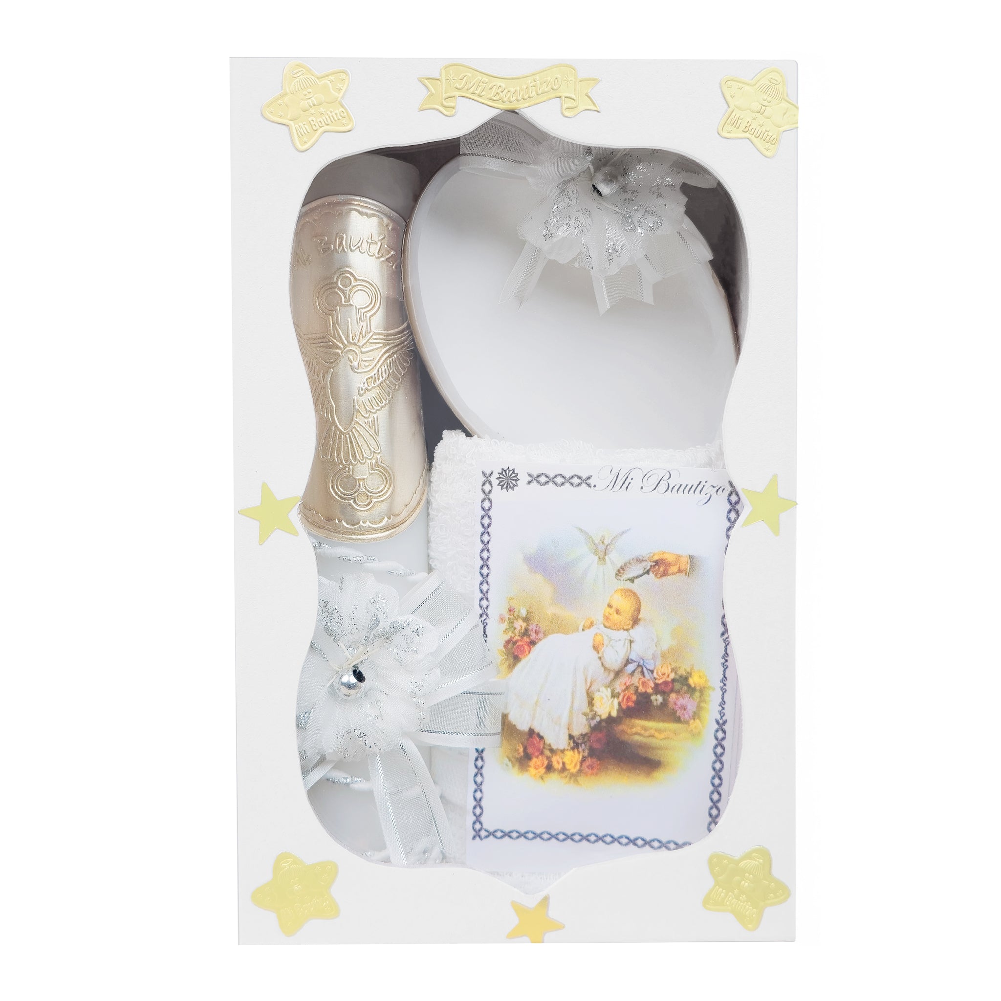 Kit de Vela Bautizo GA-03 Madera Blanca