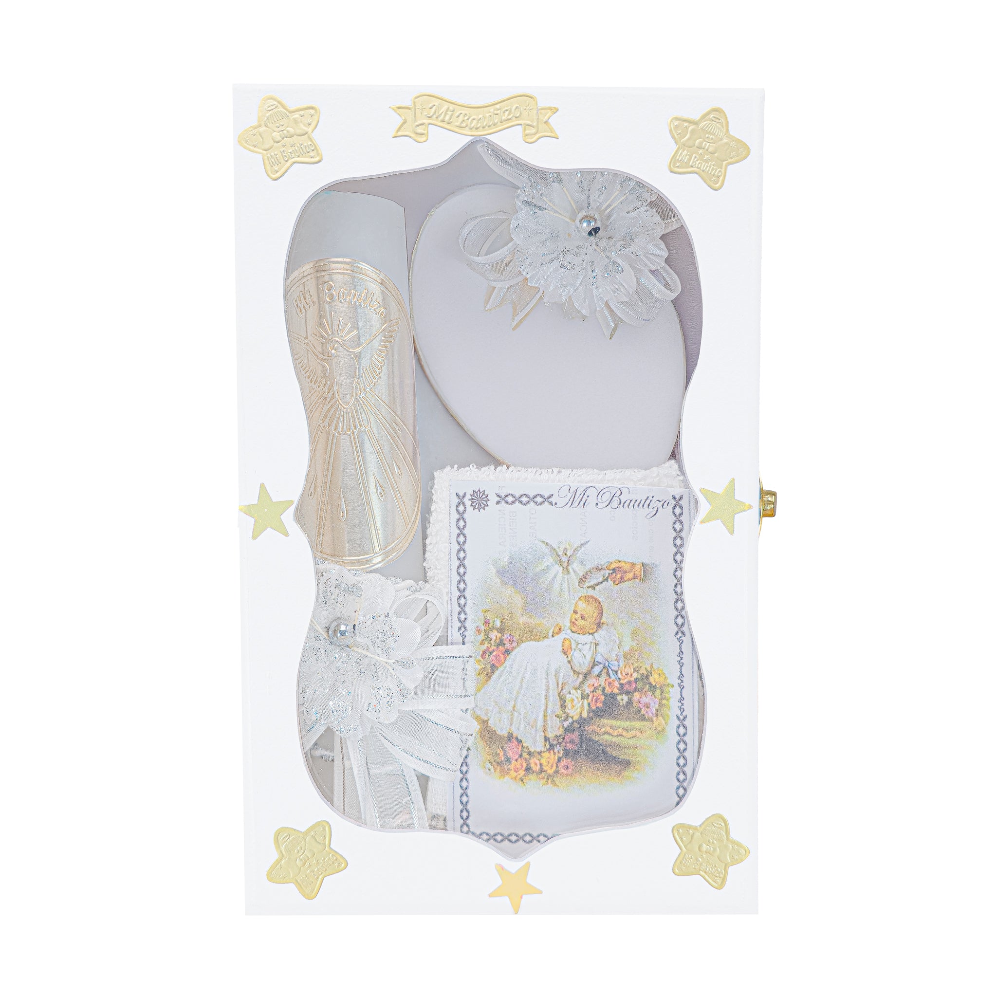 Kit de Vela Bautizo GA-04 Madera Blanca