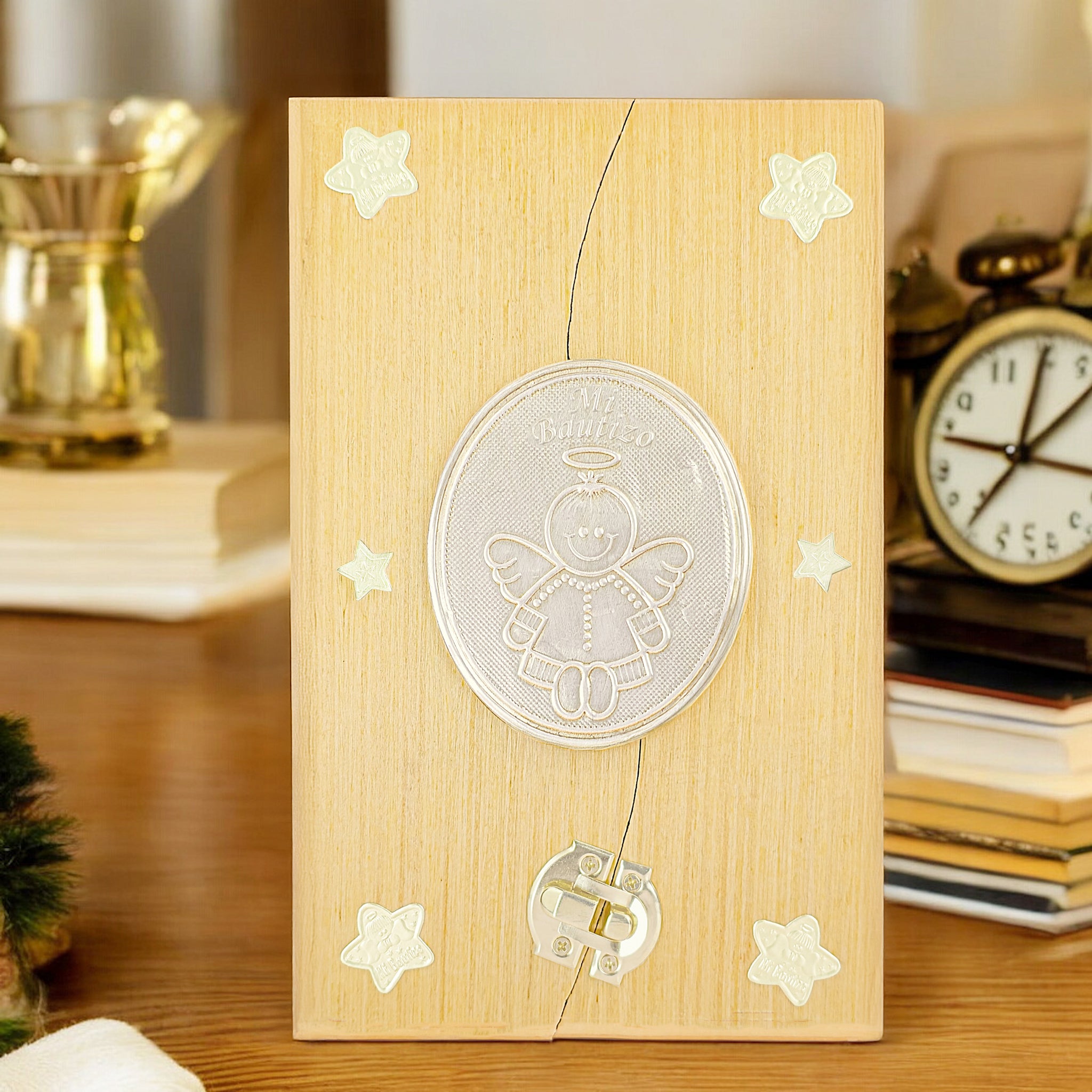 Kit de Vela Bautizo GBA-02 Madera Clara