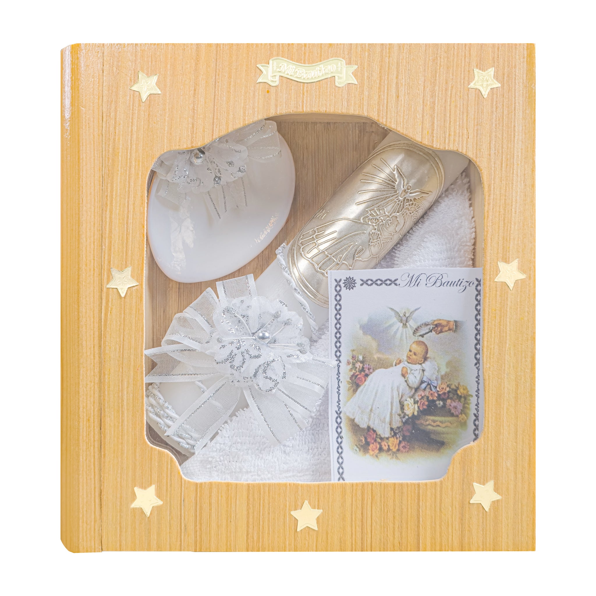 Kit de Vela Bautizo LIB-01 Madera Clara