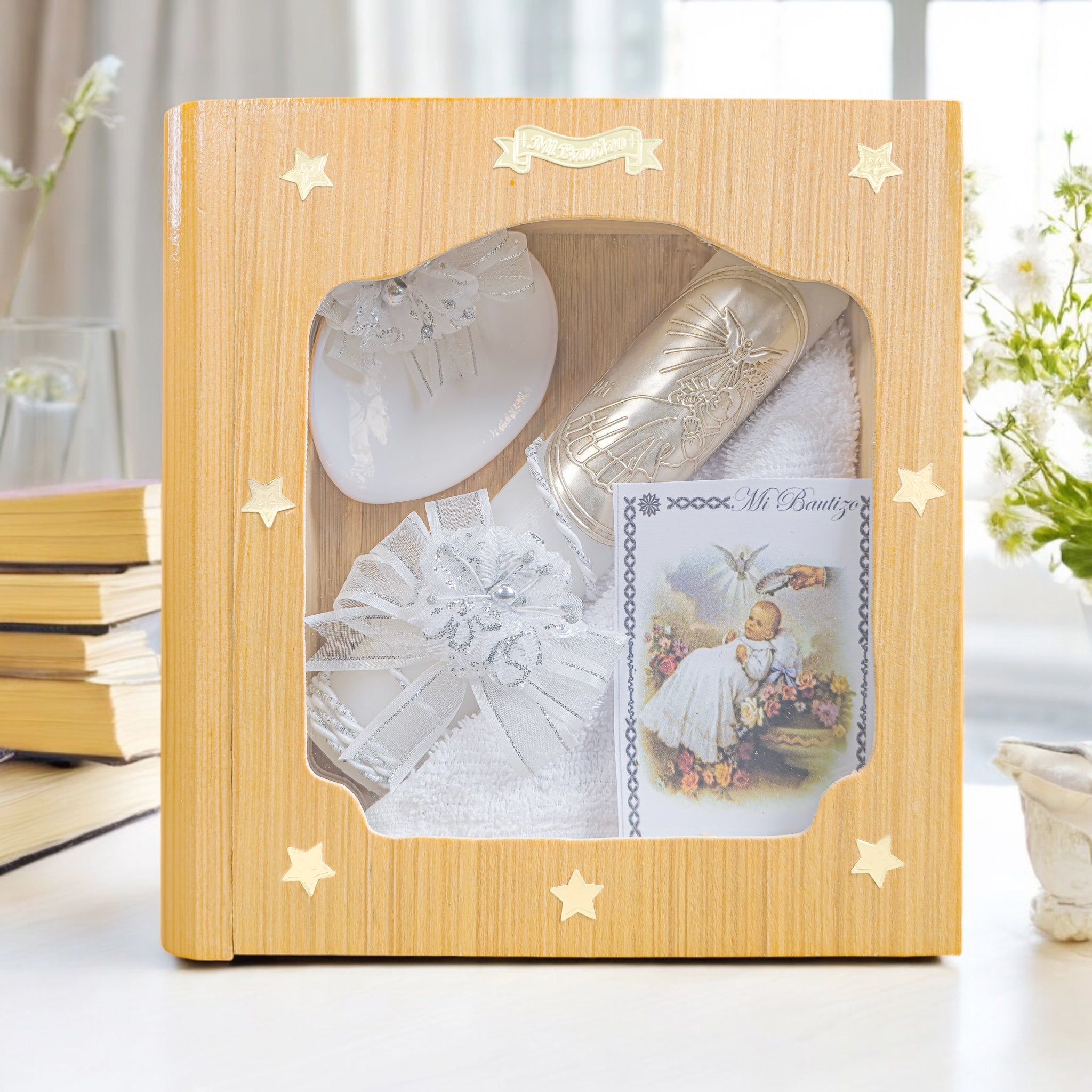 Kit de Vela Bautizo LIB-01 Madera Clara