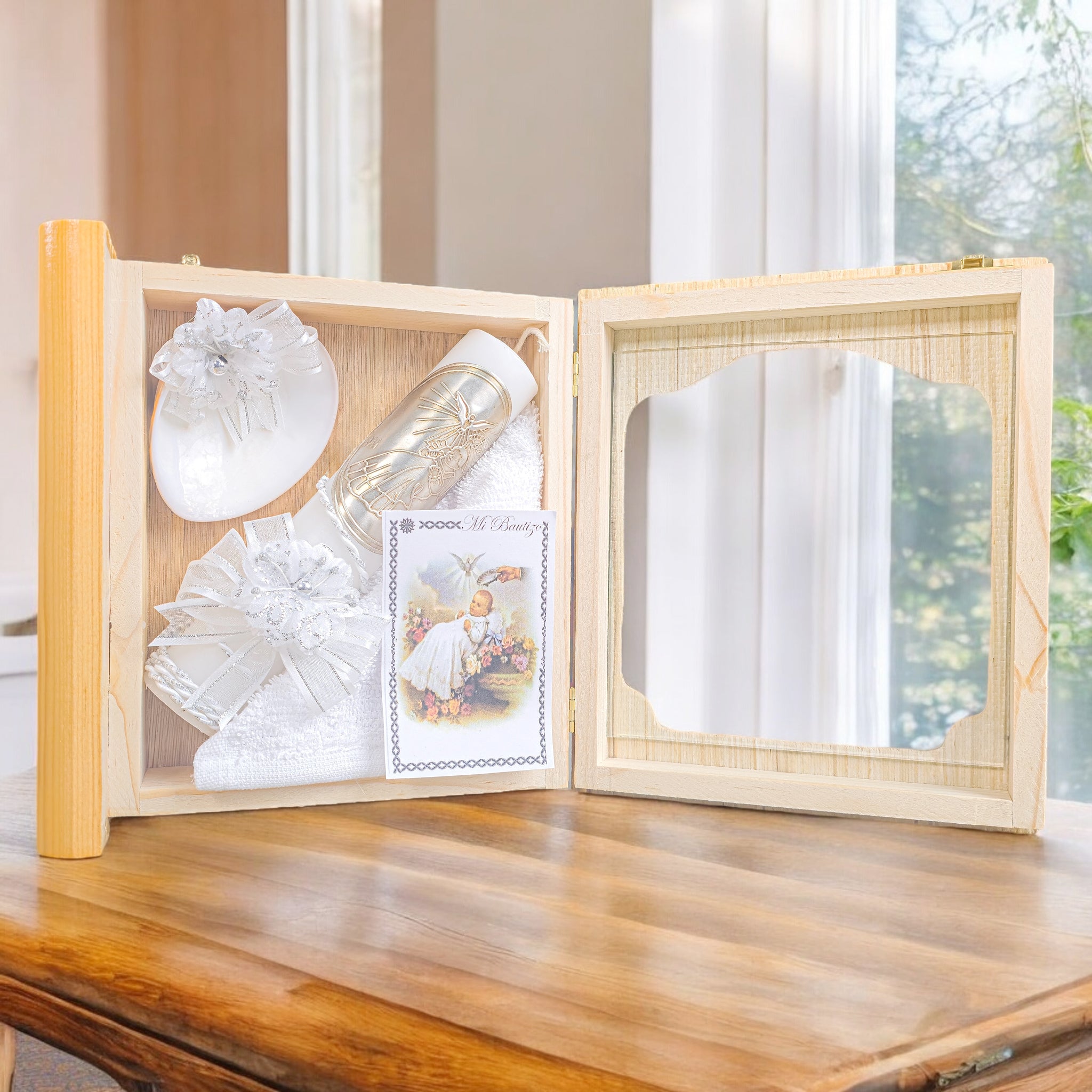 Kit de Vela Bautizo LIB-01 Madera Clara