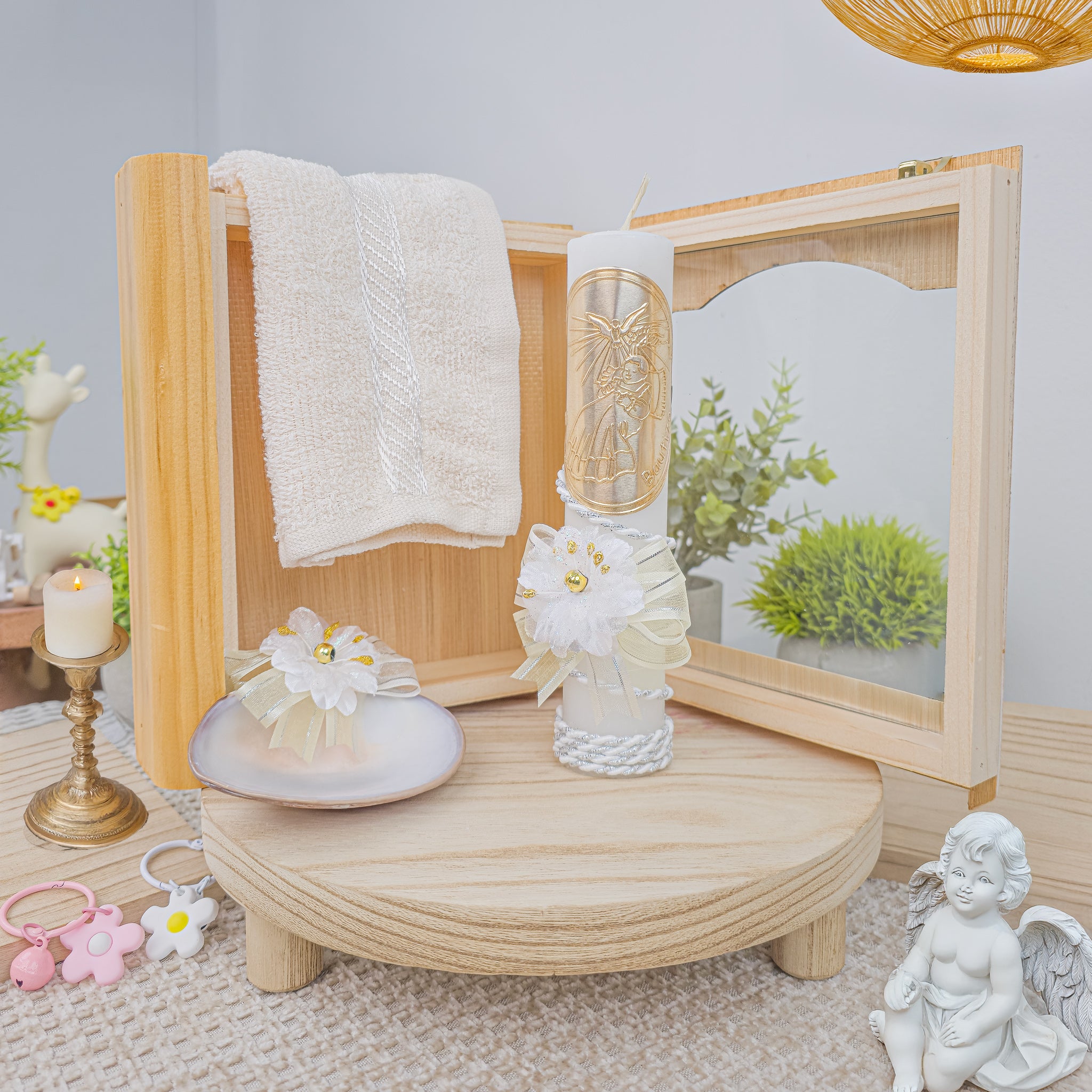 Kit de Vela Bautizo LIB-01 Madera Clara