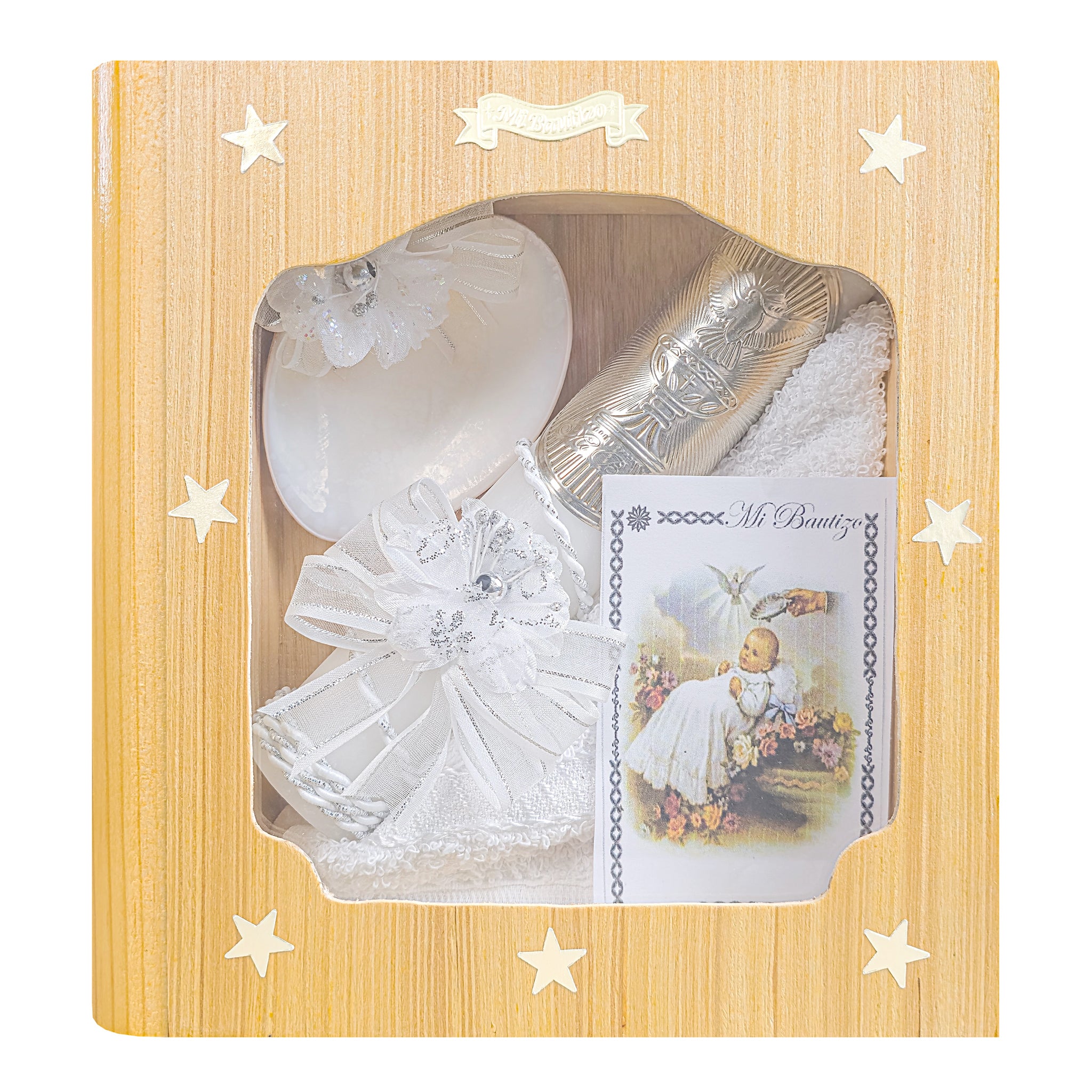 Kit de Vela Bautizo LIB-02 Madera Clara