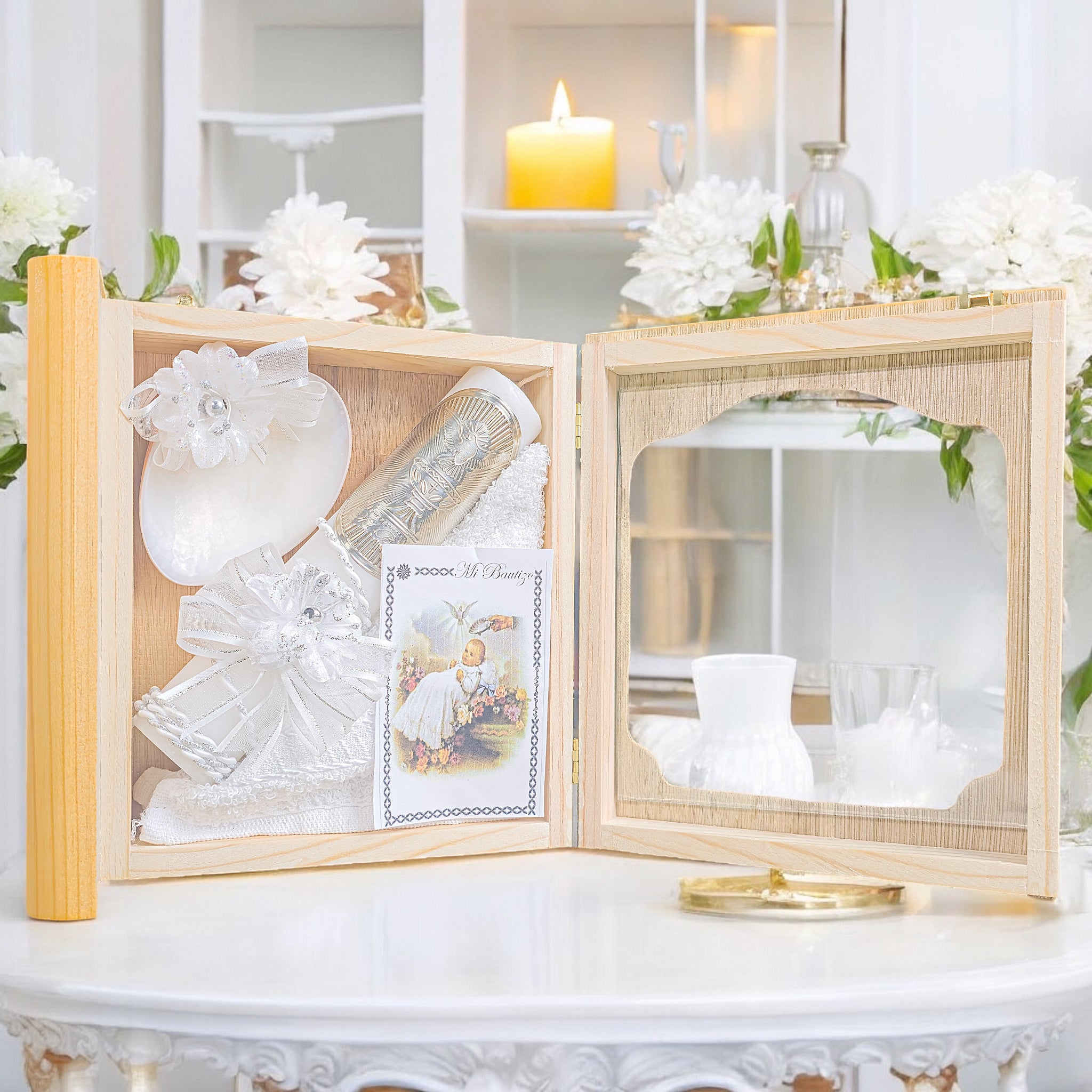 Kit de Vela Bautizo LIB-02 Madera Clara