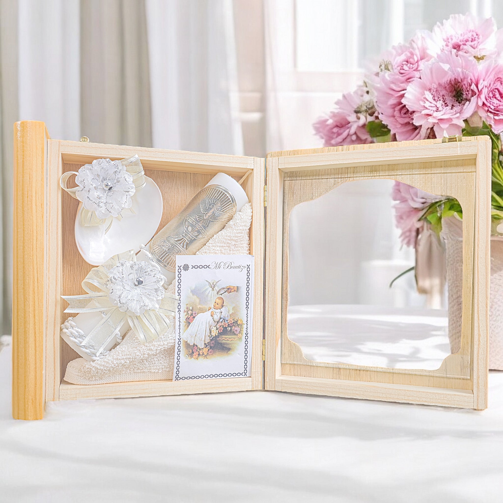 Kit de Vela Bautizo LIB-02 Madera Clara