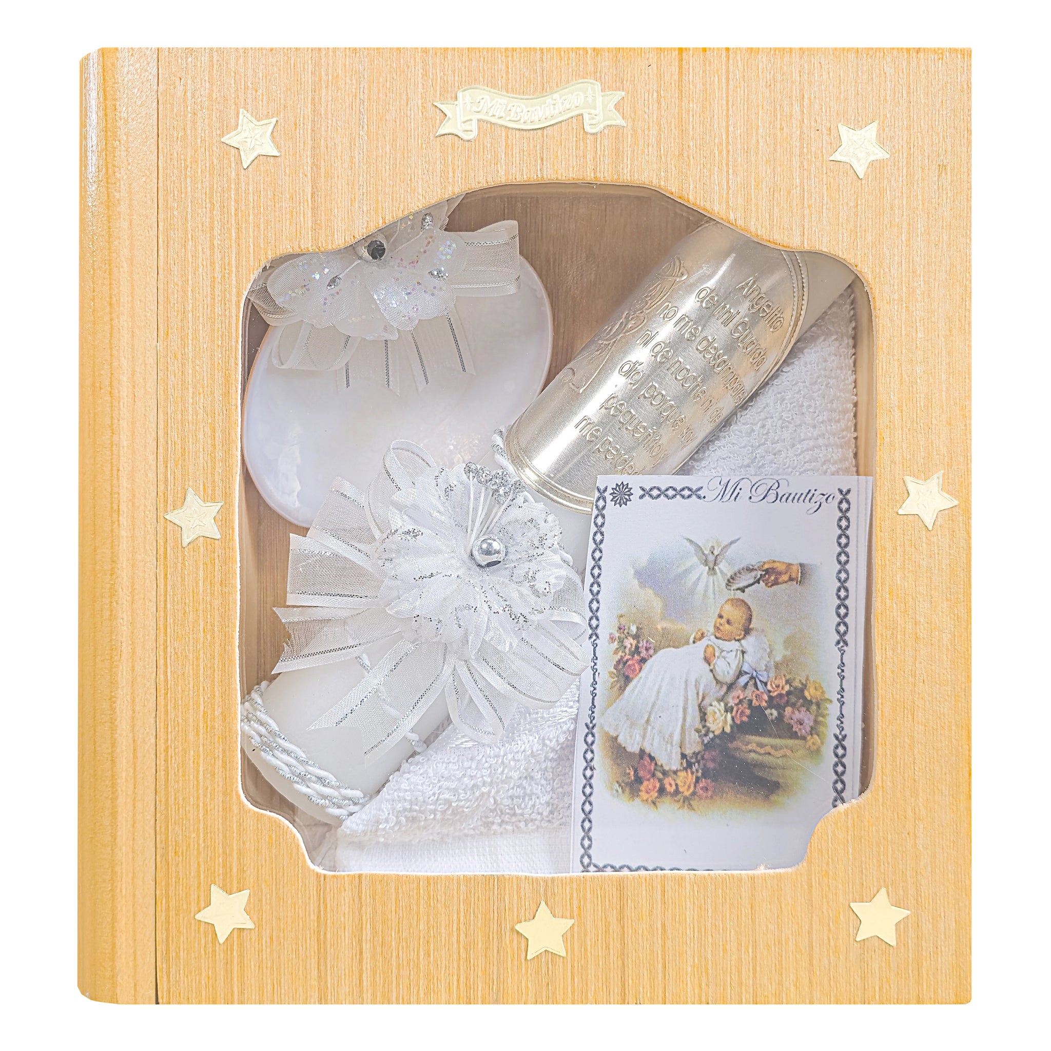 Kit de Vela Bautizo LIB-03 Madera Clara
