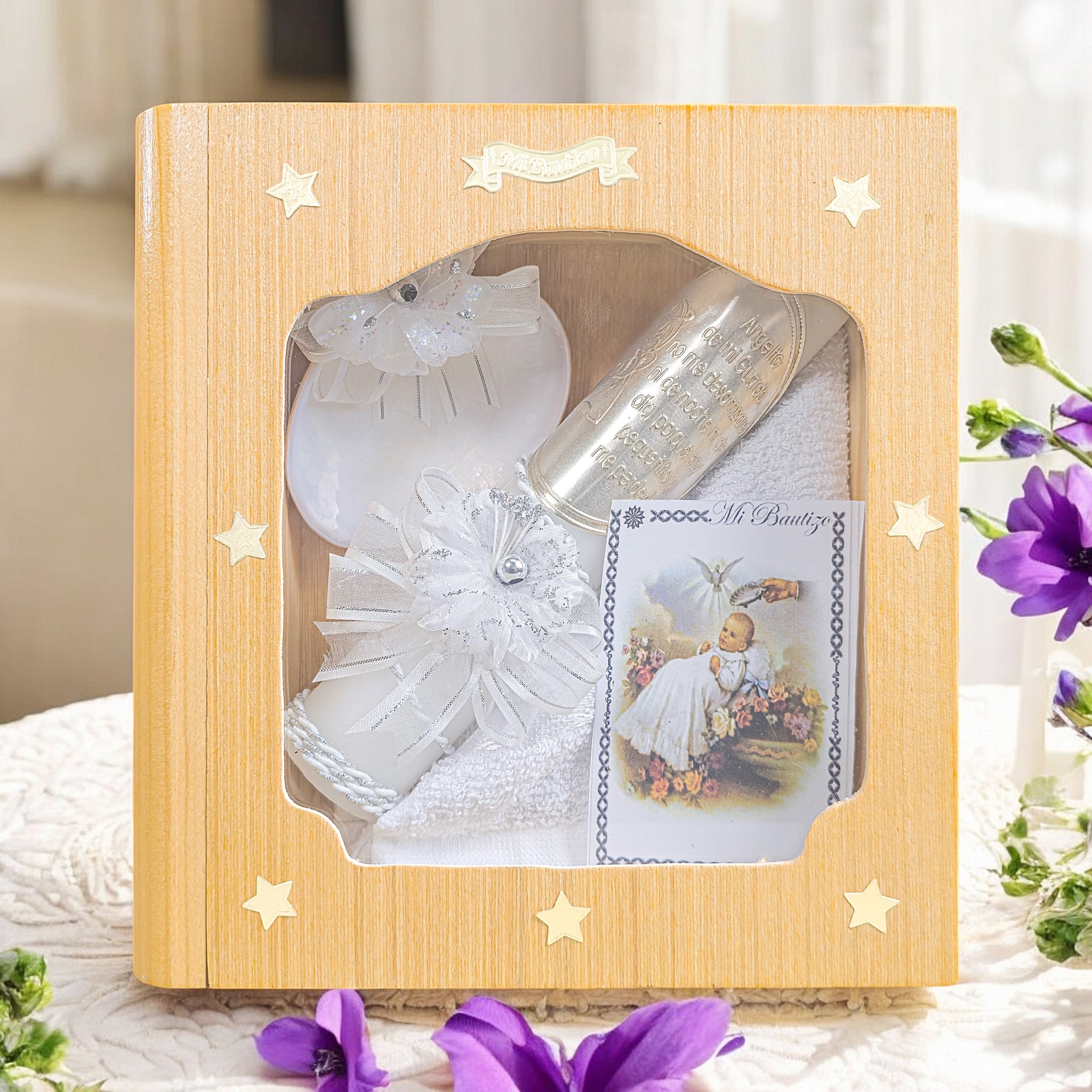 Kit de Vela Bautizo LIB-03 Madera Clara