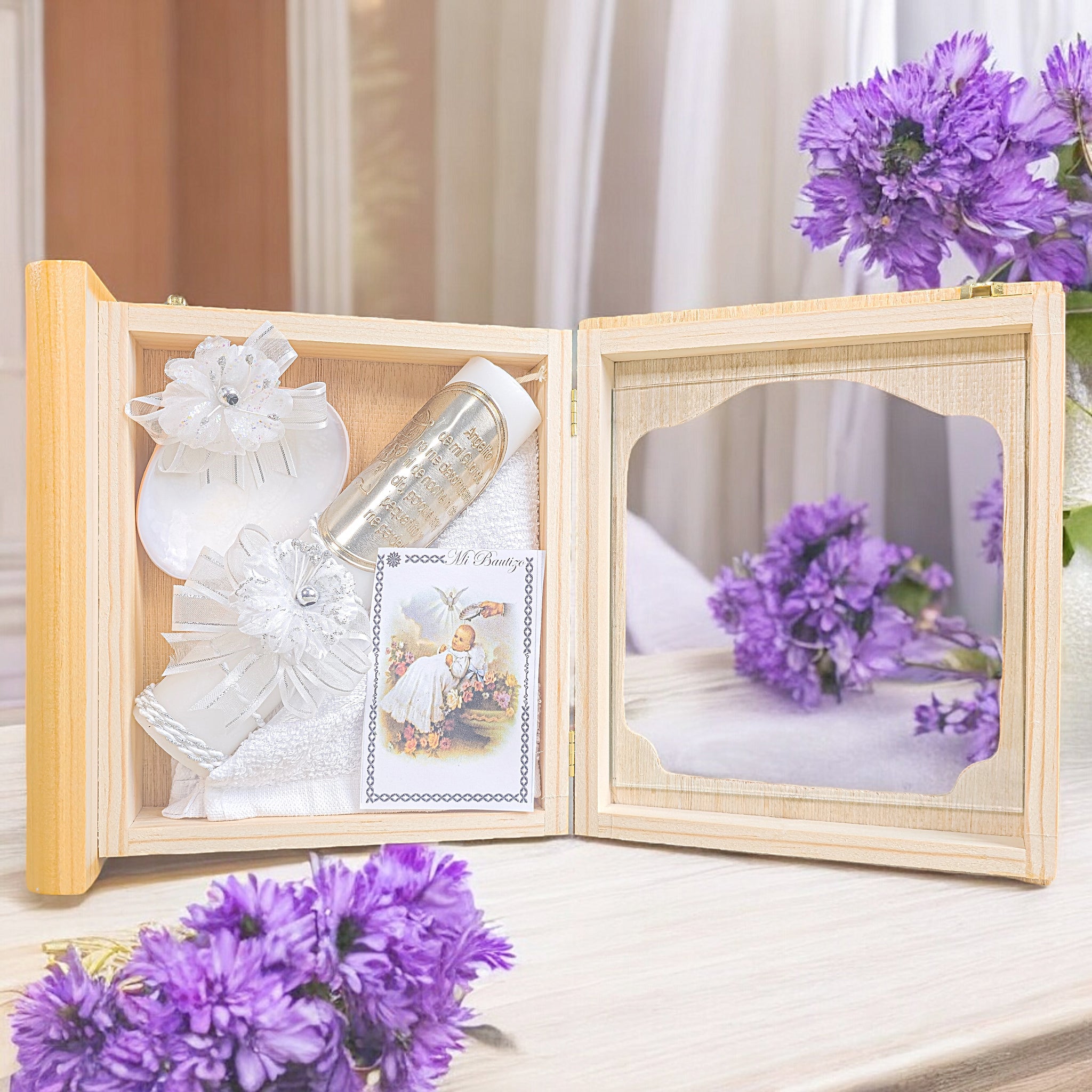 Kit de Vela Bautizo LIB-03 Madera Clara