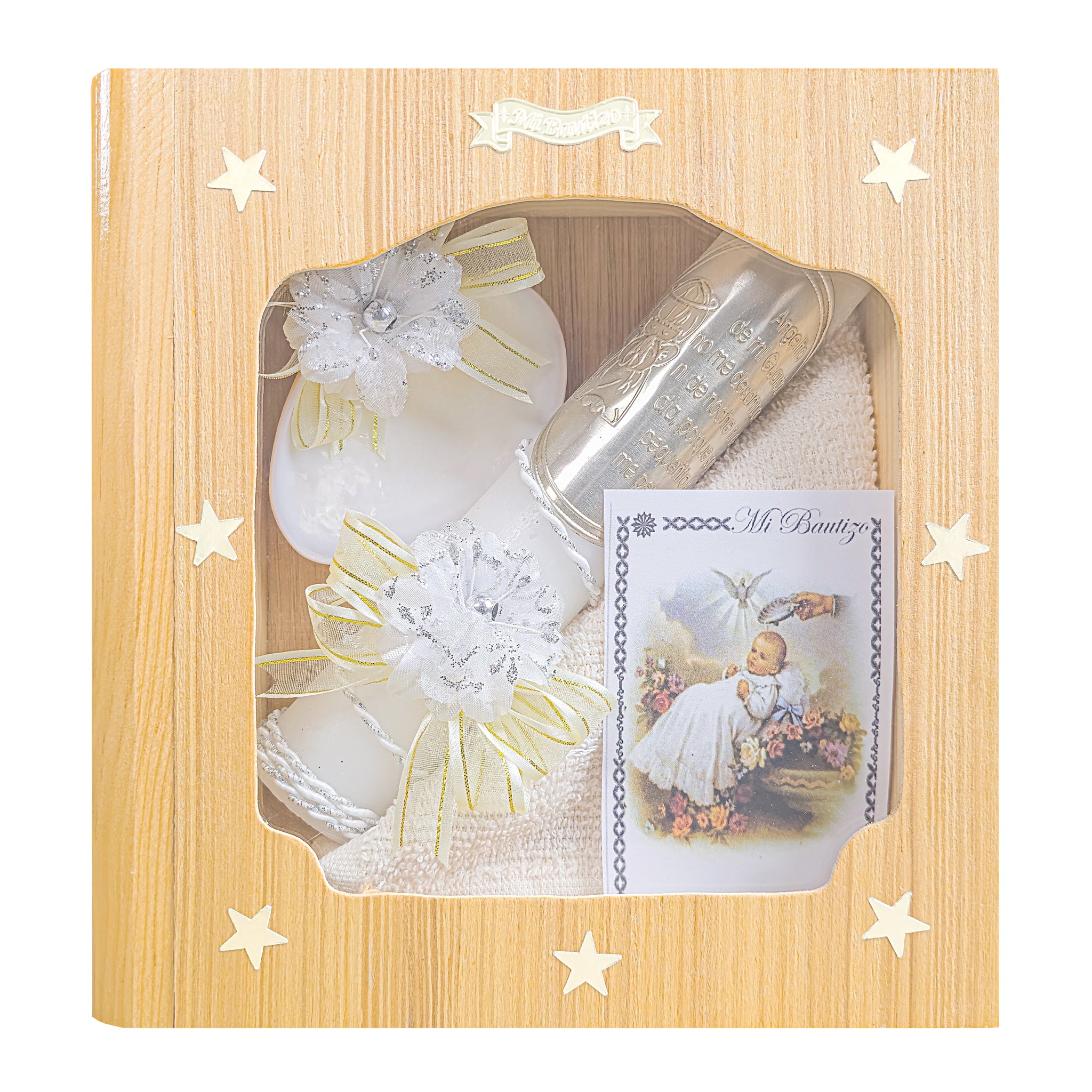 Kit de Vela Bautizo LIB-03 Madera Clara