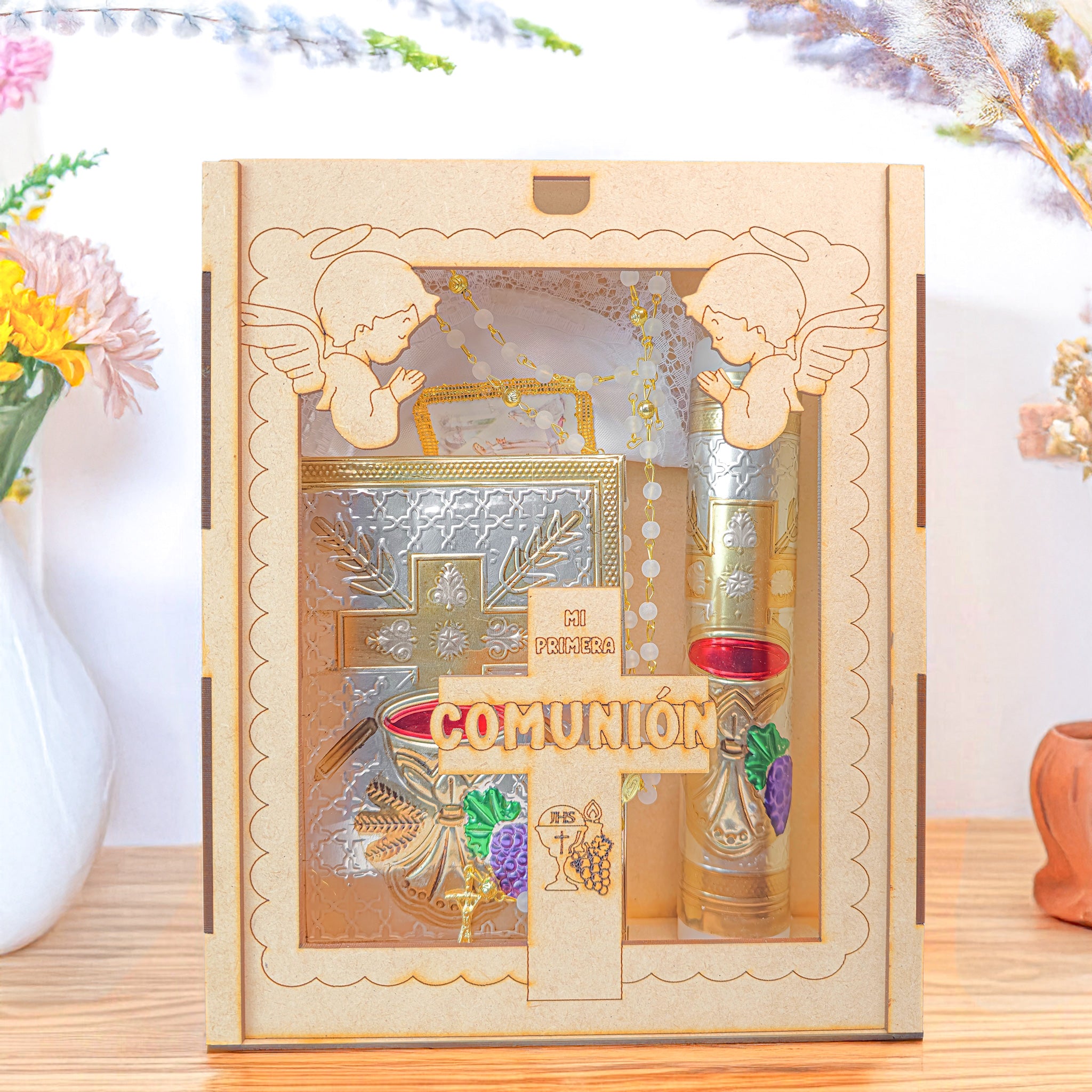 Kit de Vela Primera Comunión Caja CP Repujado Cáliz