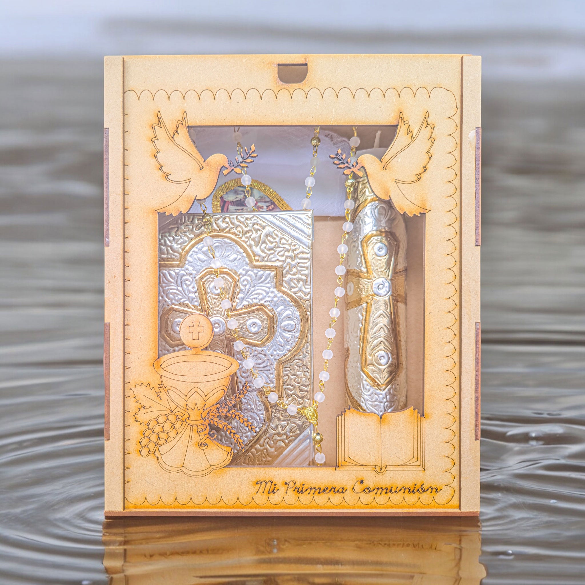 Kit de Vela Primera Comunión Caja CP Repujado Cruz