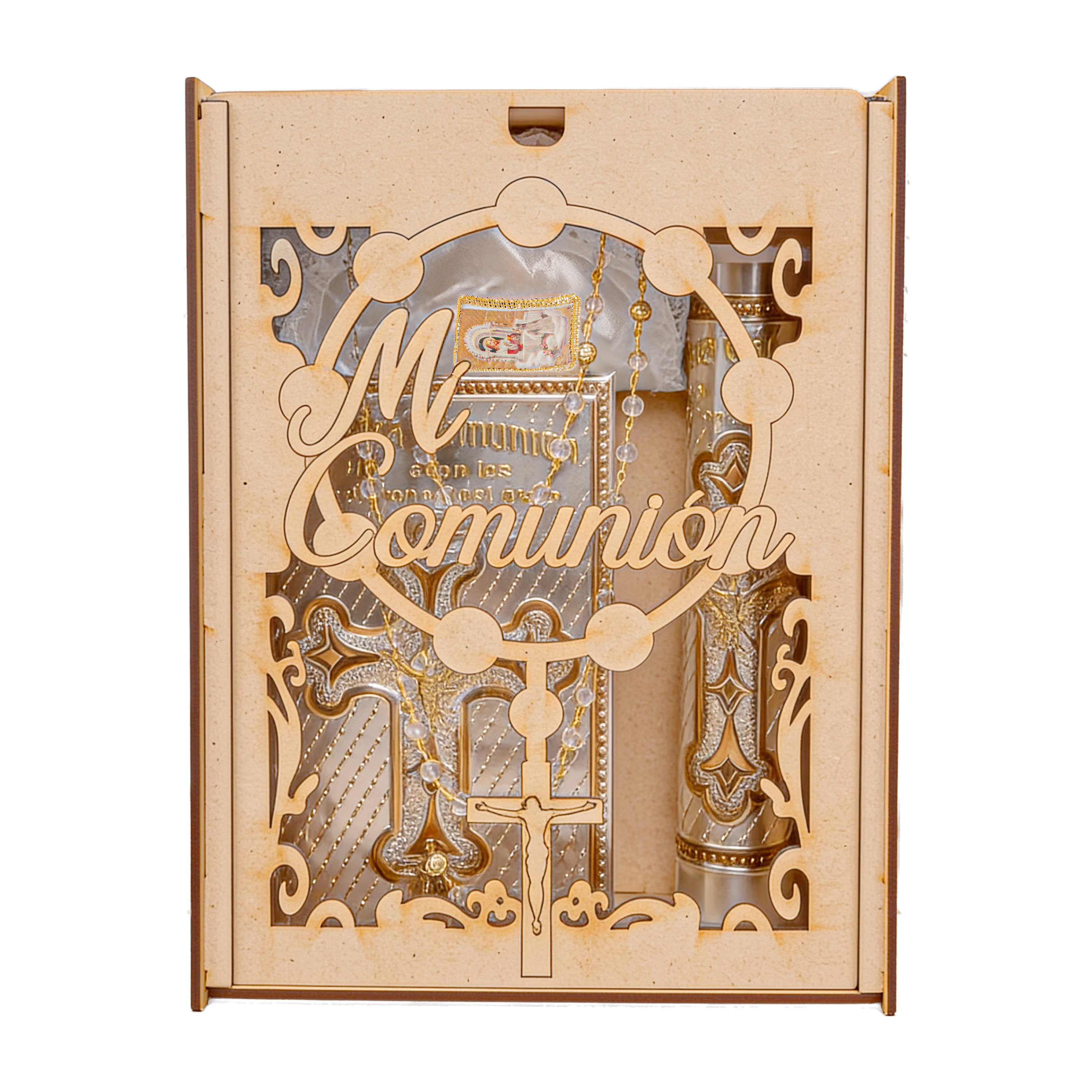 Kit de Vela Primera Comunión Caja Repujado Cruz-Paloma PC