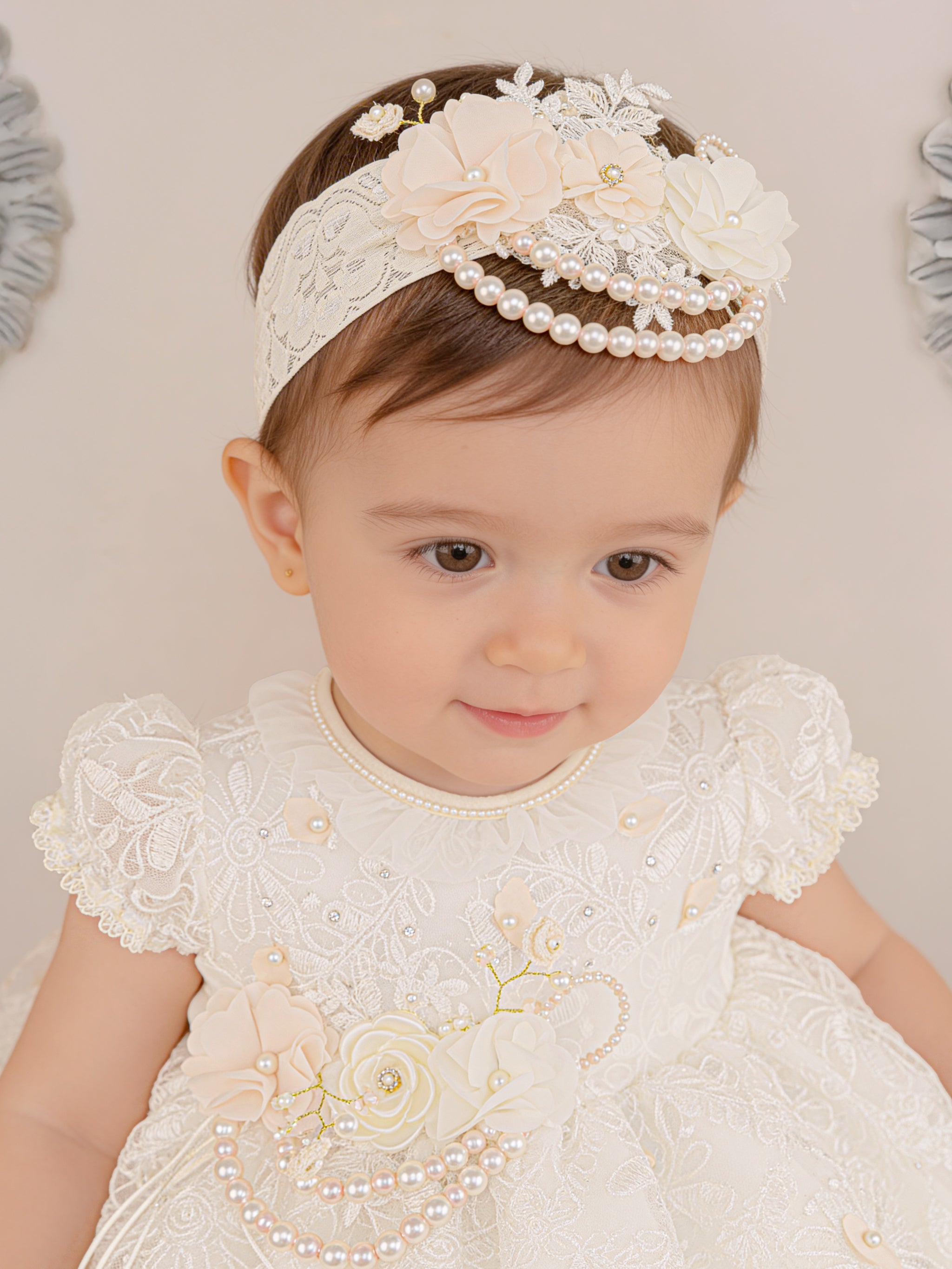 Vestido Bautizo Mini Lupita Hojitas